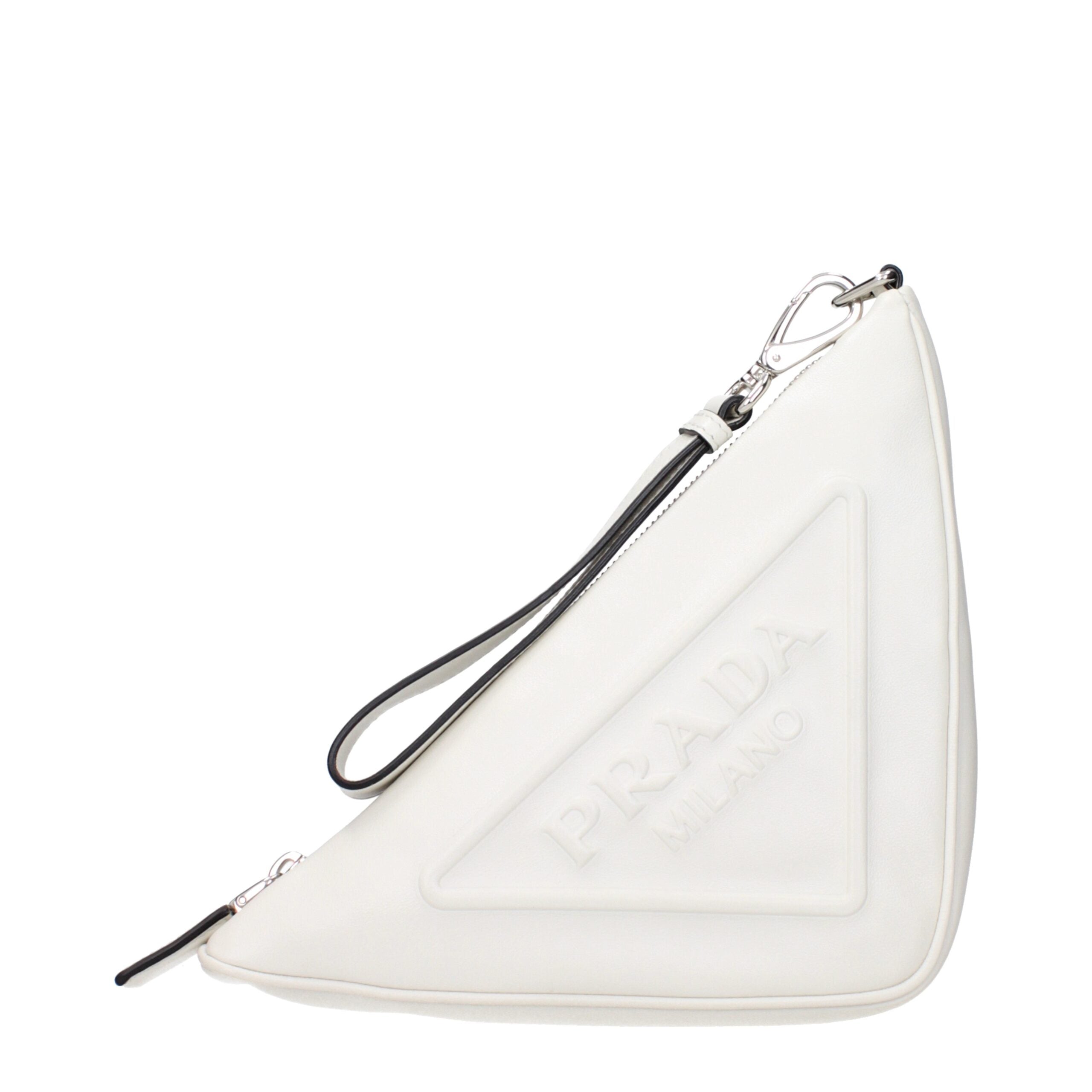 Prada Weiße Leder-Clutch-1