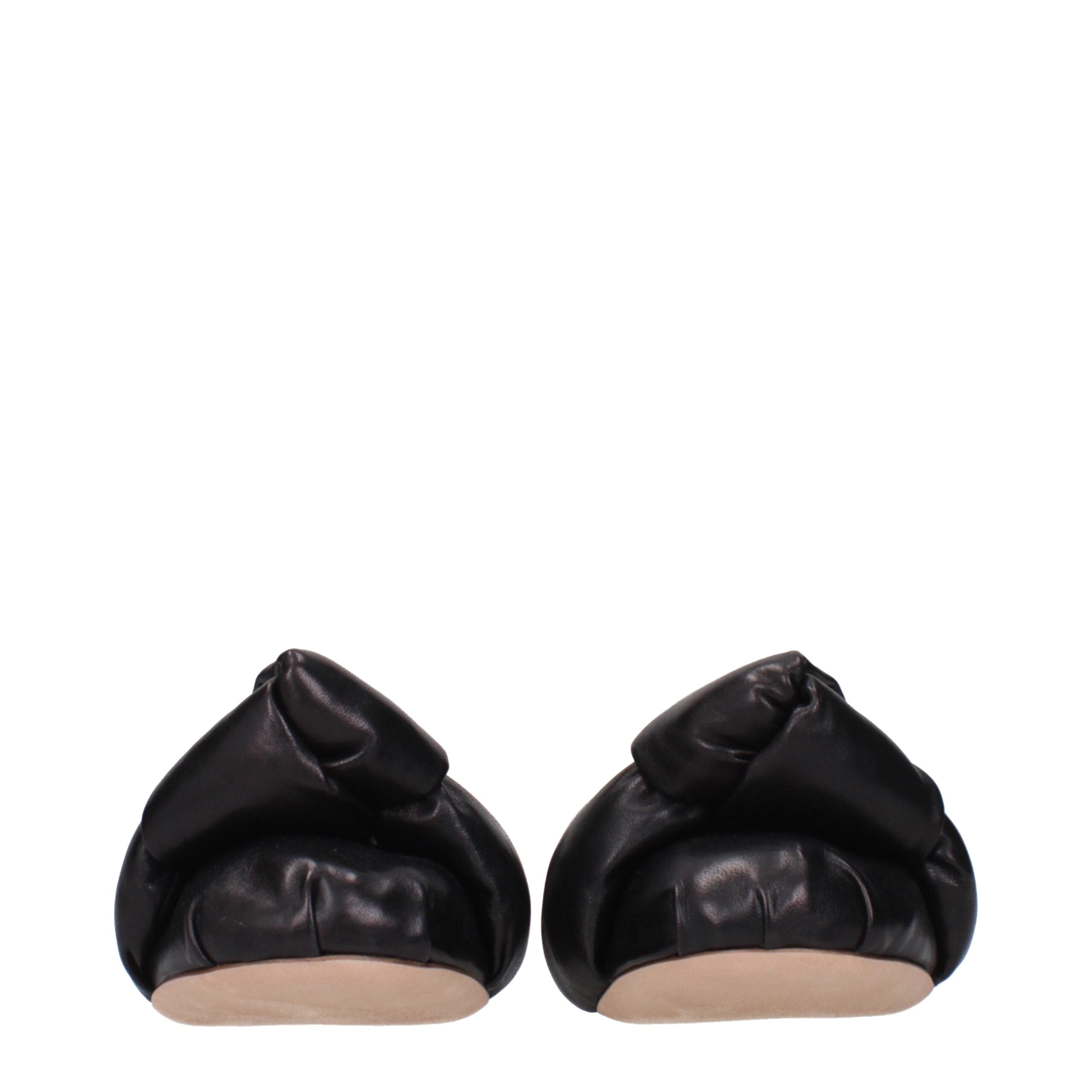Miu Miu Schwarze Leder-Ballett-Flats-3