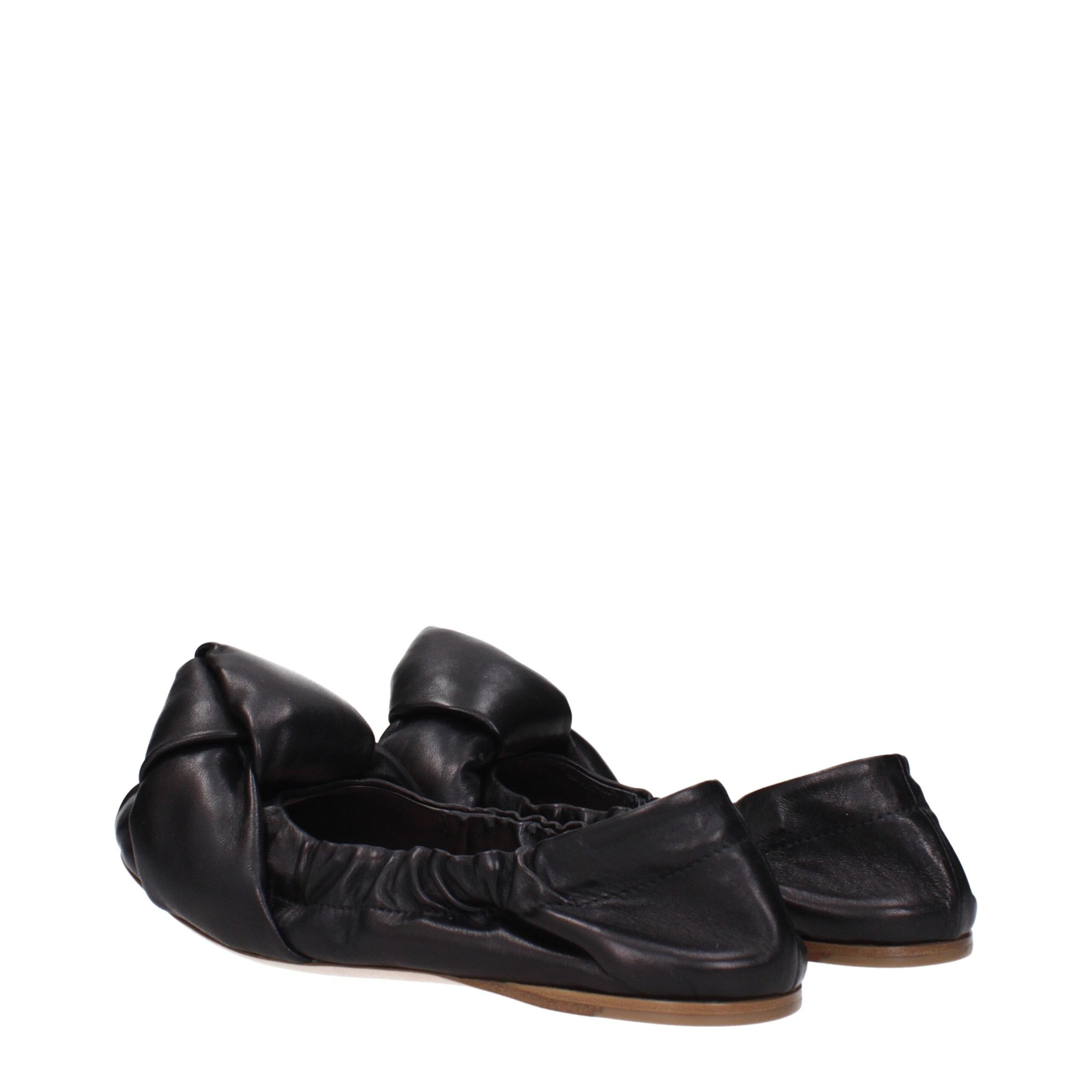 Miu Miu Schwarze Leder-Ballett-Flats-4