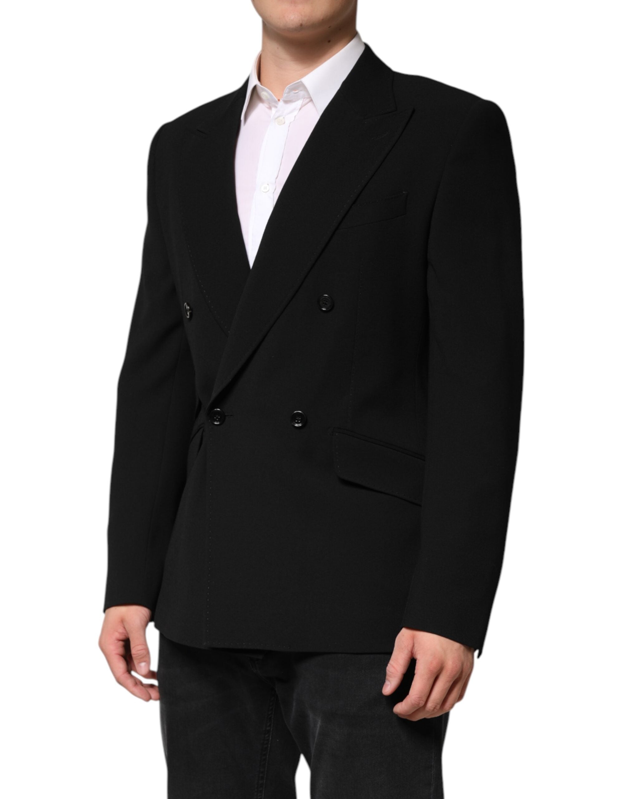 Dolce & Gabbana Schwarzer SICILIA Doppelreihiger Mantel Blazer-3