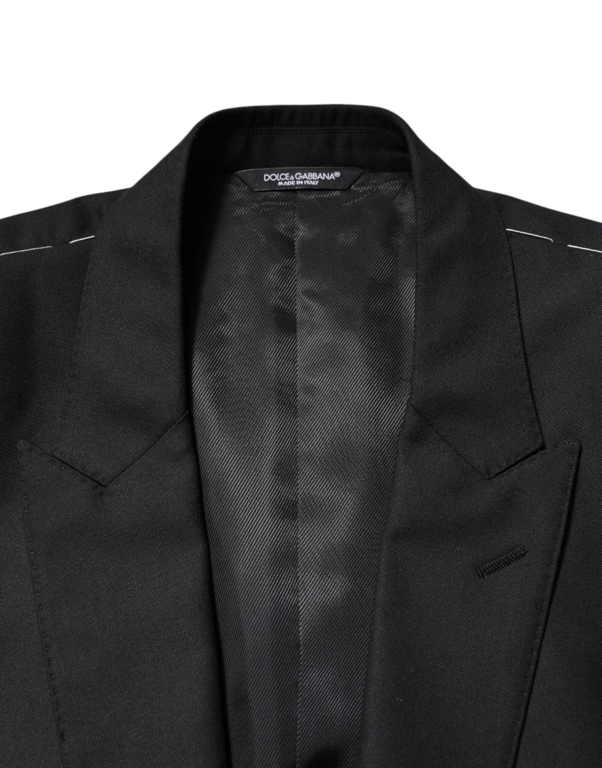 Dolce & Gabbana Black Single-Breasted Wool Jacket Blazer-5