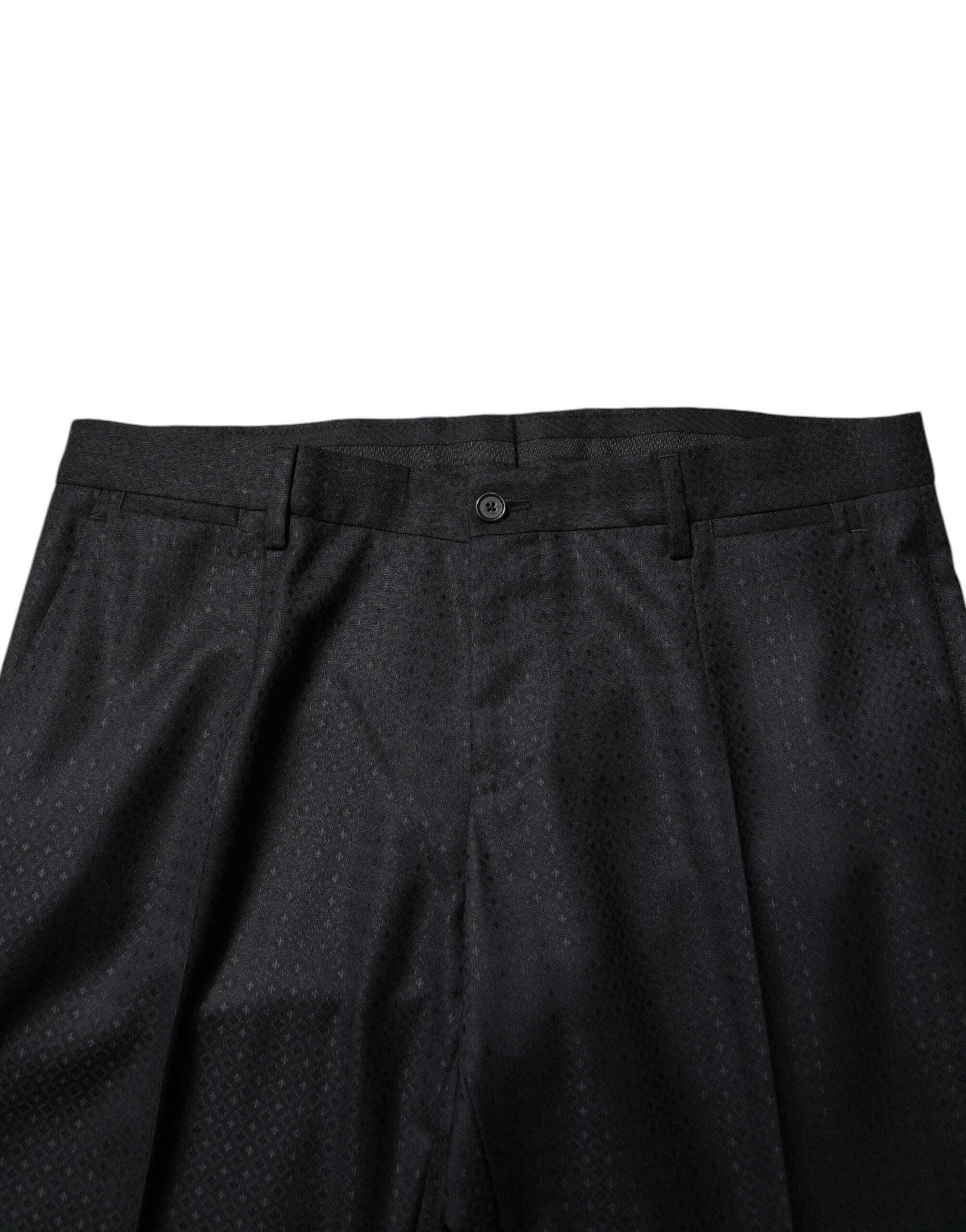 Traje de dos piezas en jacquard negro de Dolce & Gabbana, de botonadura sencilla-6