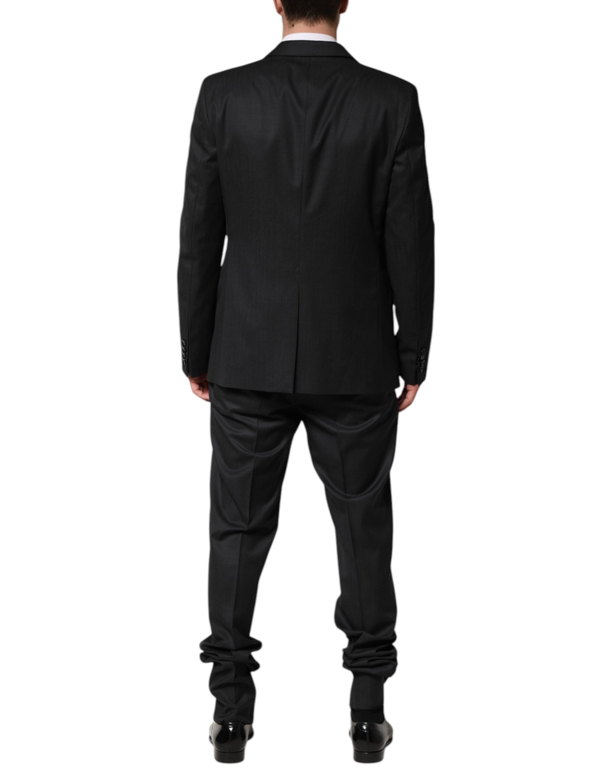 Dolce & Gabbana Dunkelgrauer einreihiger 2-teiliger Anzug aus Wolle-4