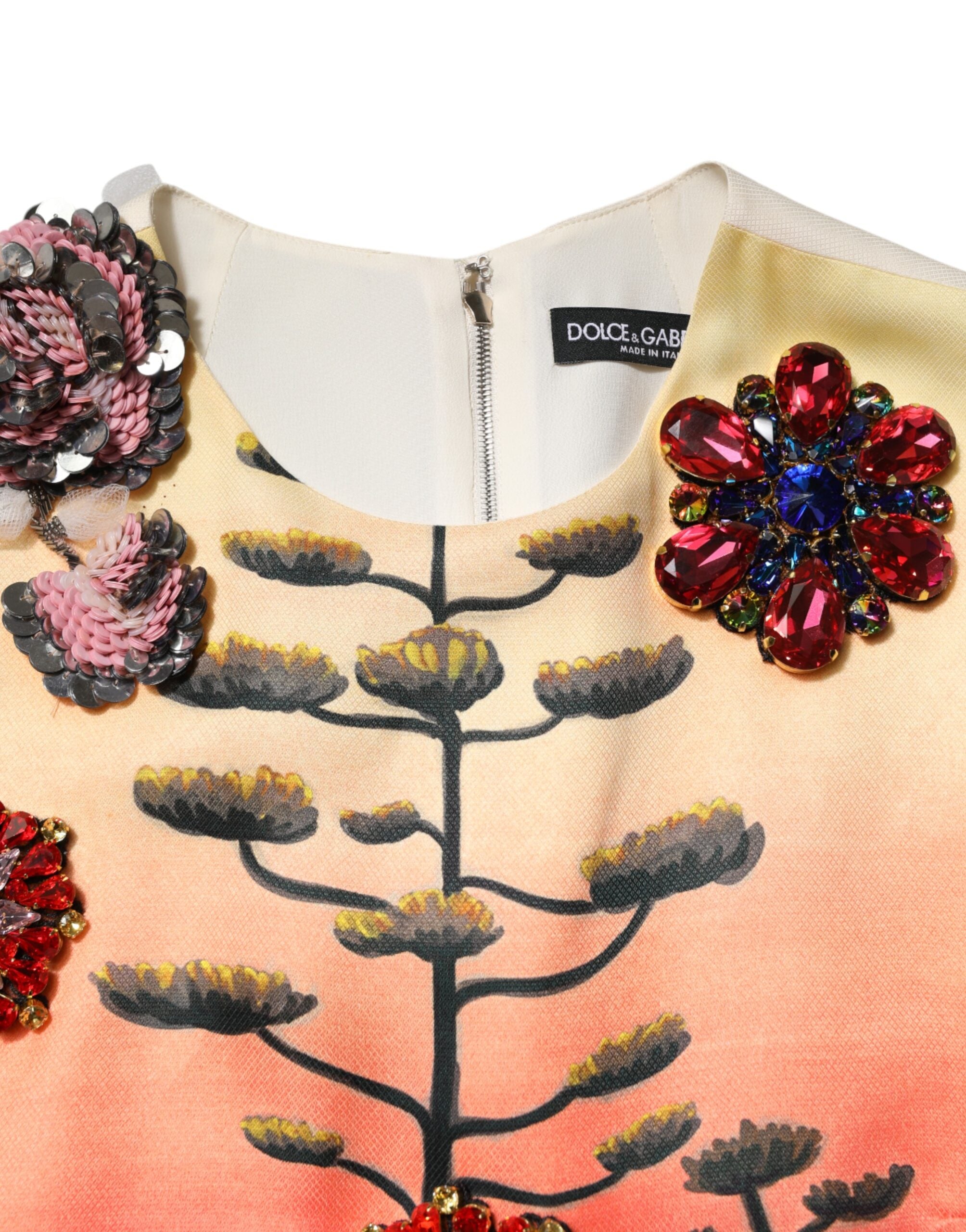 Dolce & Gabbana Multicolor Kristallverziertes A-Linien-Minikleid-5
