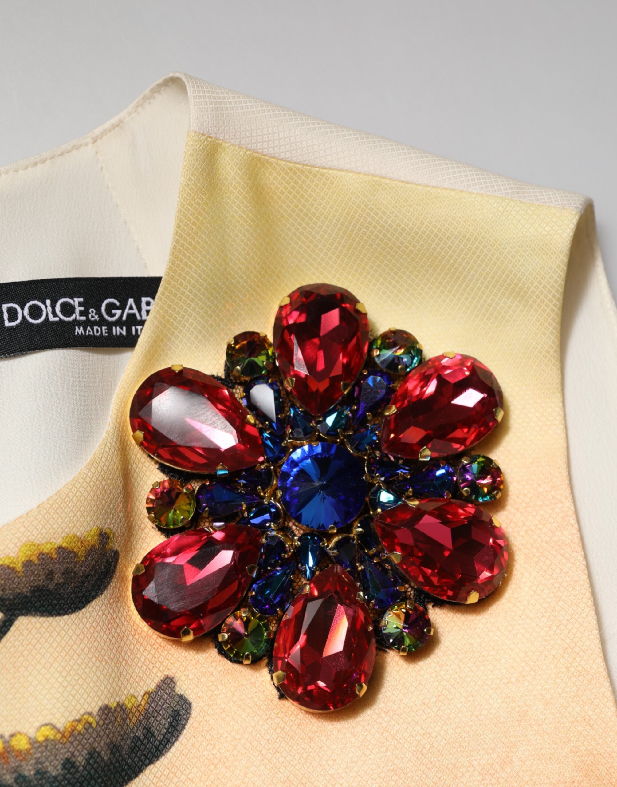 Dolce & Gabbana Multicolor Kristallverziertes A-Linien-Minikleid-8