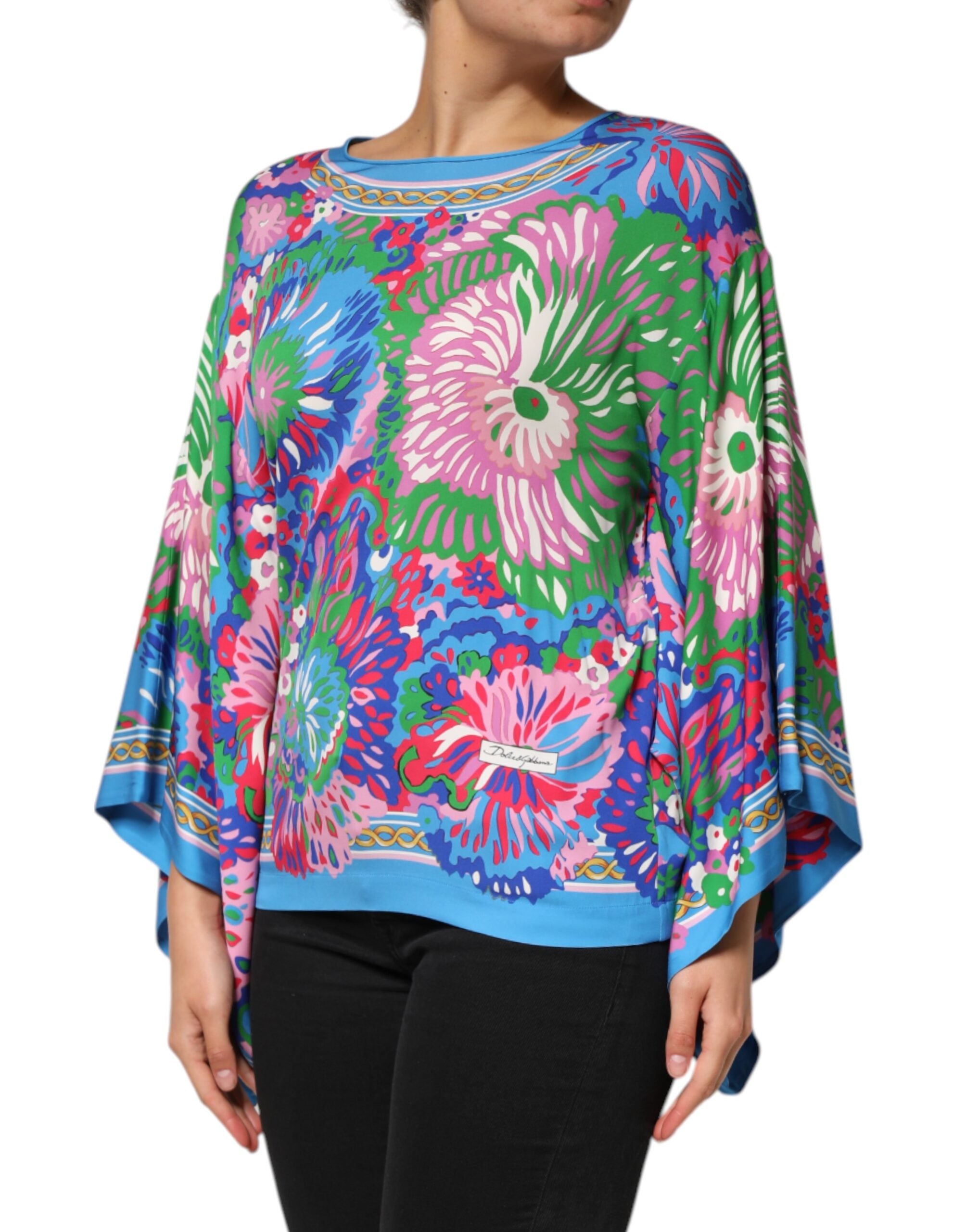 Blusa túnica con estampado floral multicolor de Dolce & Gabbana-3