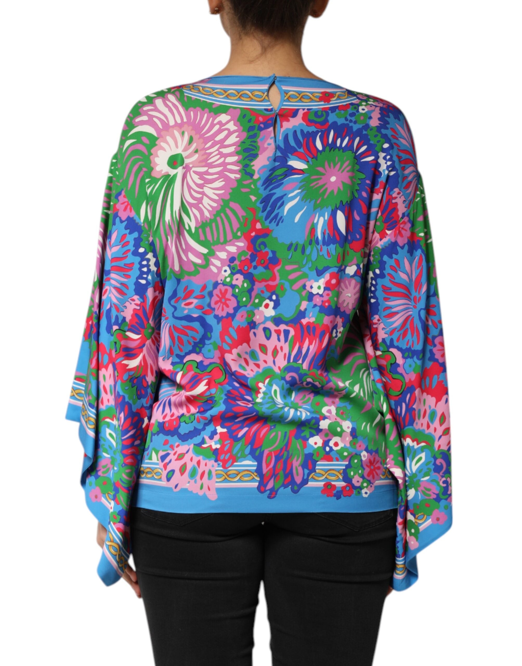 Blusa túnica con estampado floral multicolor de Dolce & Gabbana-4