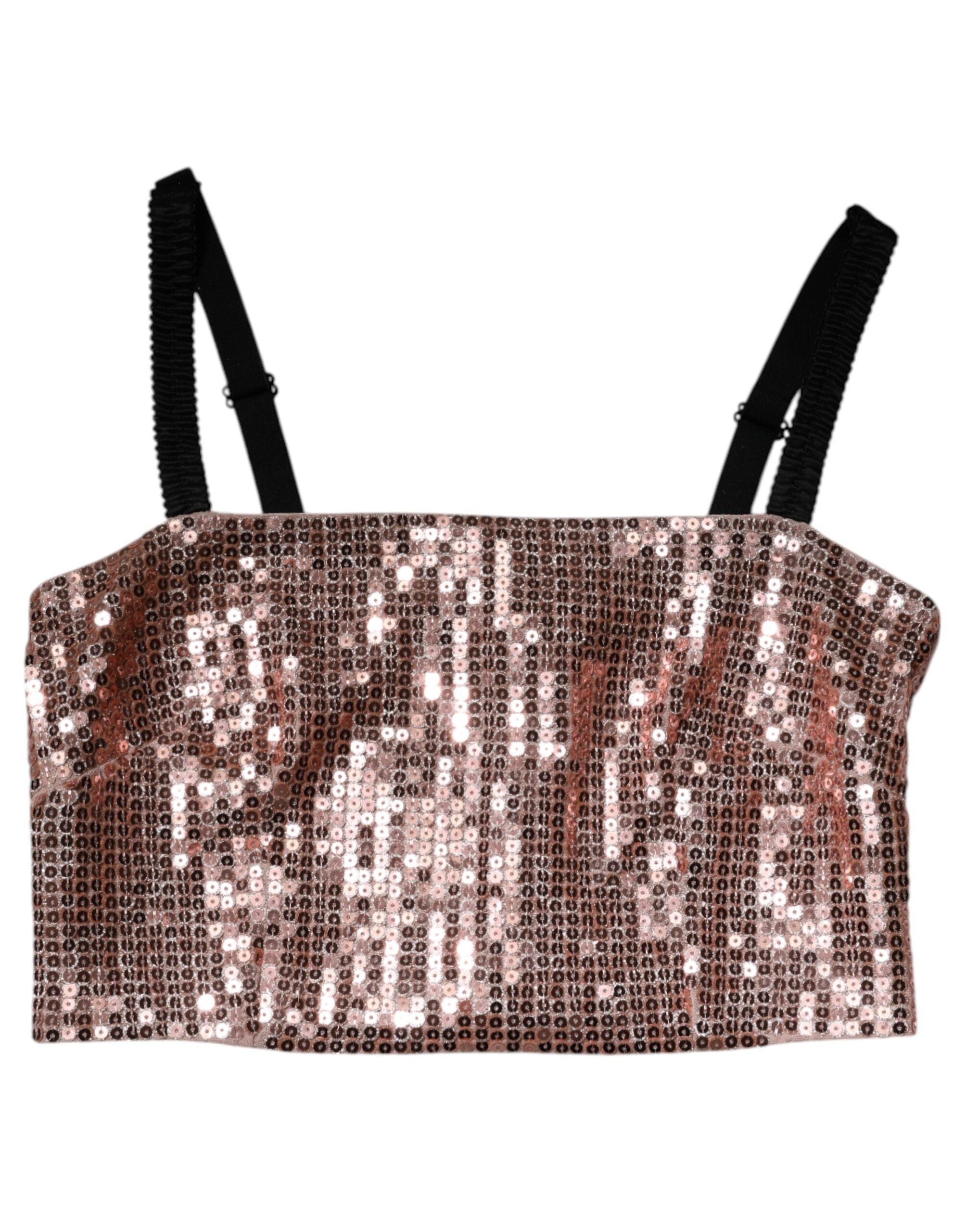 Dolce & Gabbana Pink sleeveless nylon top with sequins-5