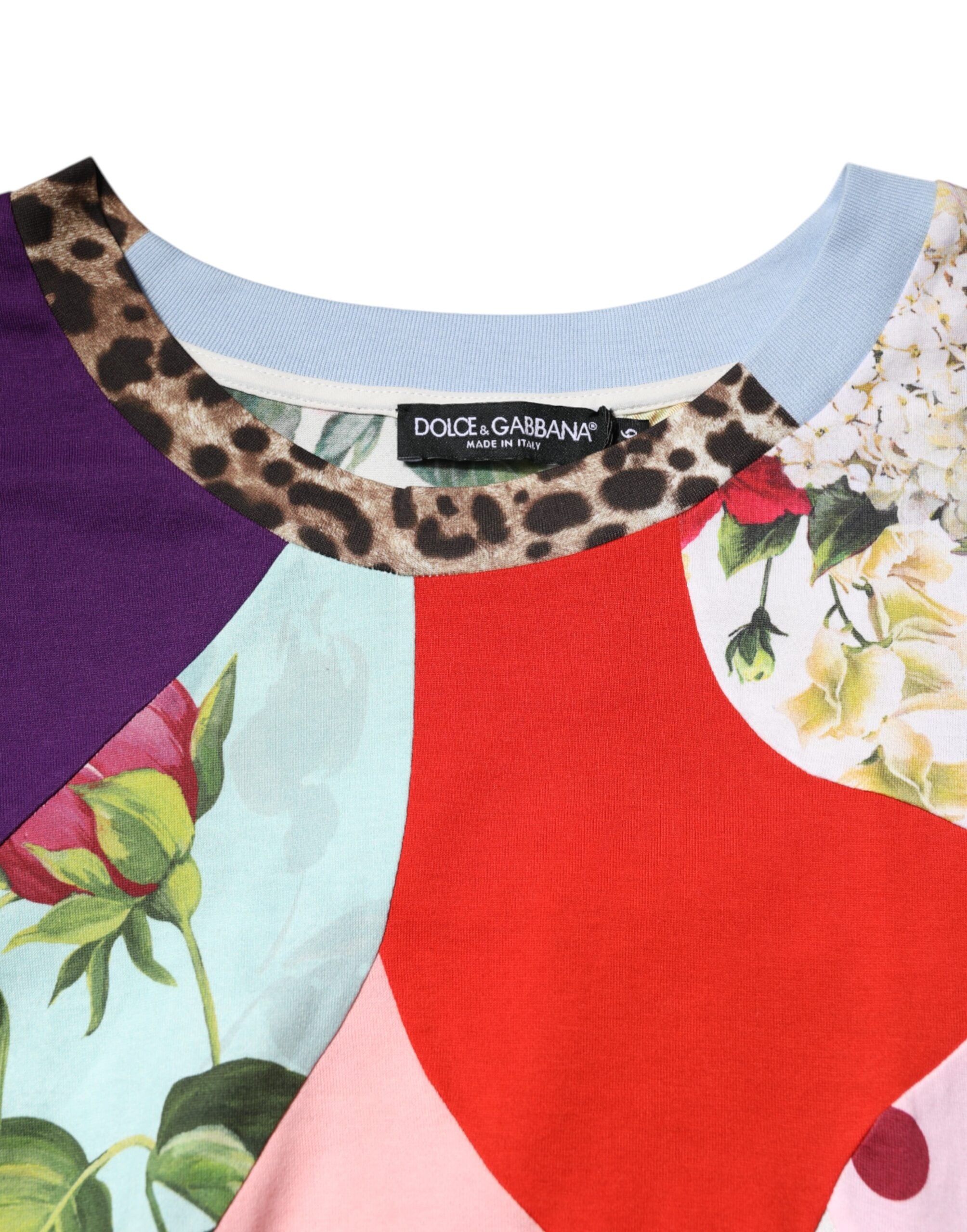 Dolce & Gabbana Multicolor Patchwork-Baumwoll-Seidenbluse Top-6