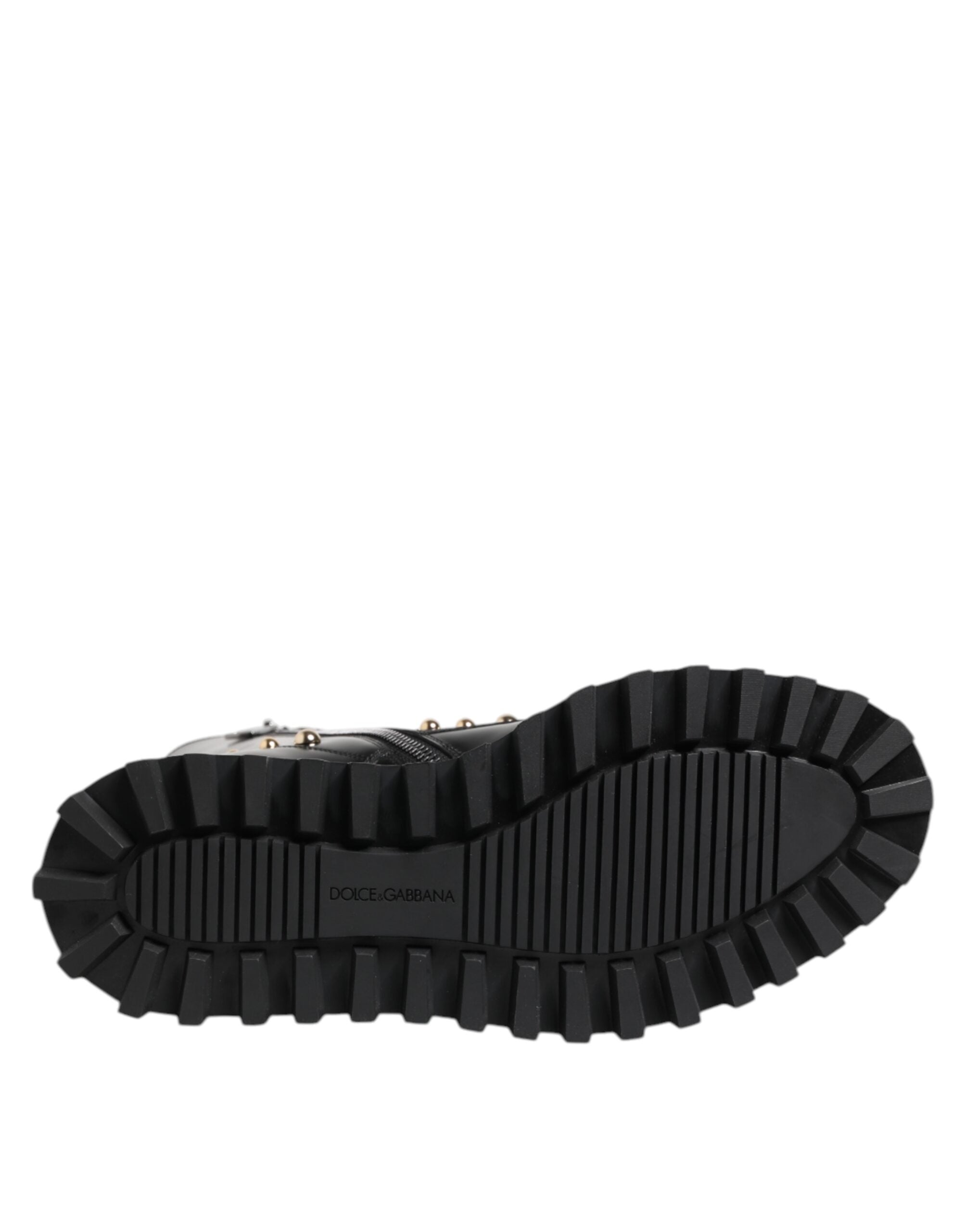 Botas negras con cordones y tachuelas de Dolce & Gabbana, ancho medio-8