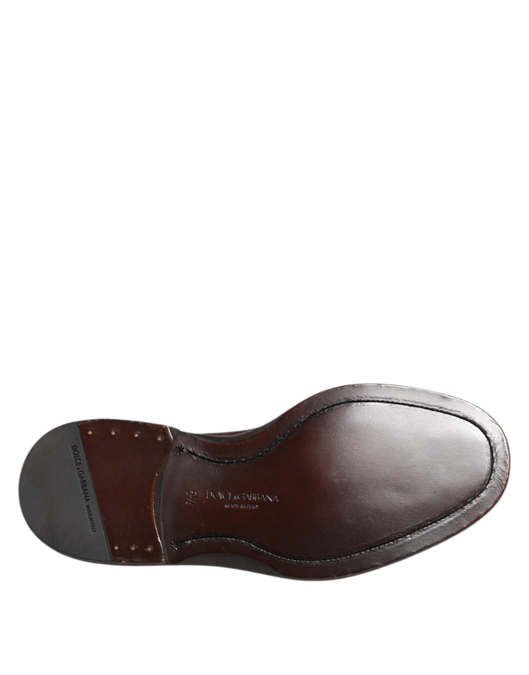 Dolce & Gabbana Braune Samt-Schnürschuhe in Oxford-Optik-8