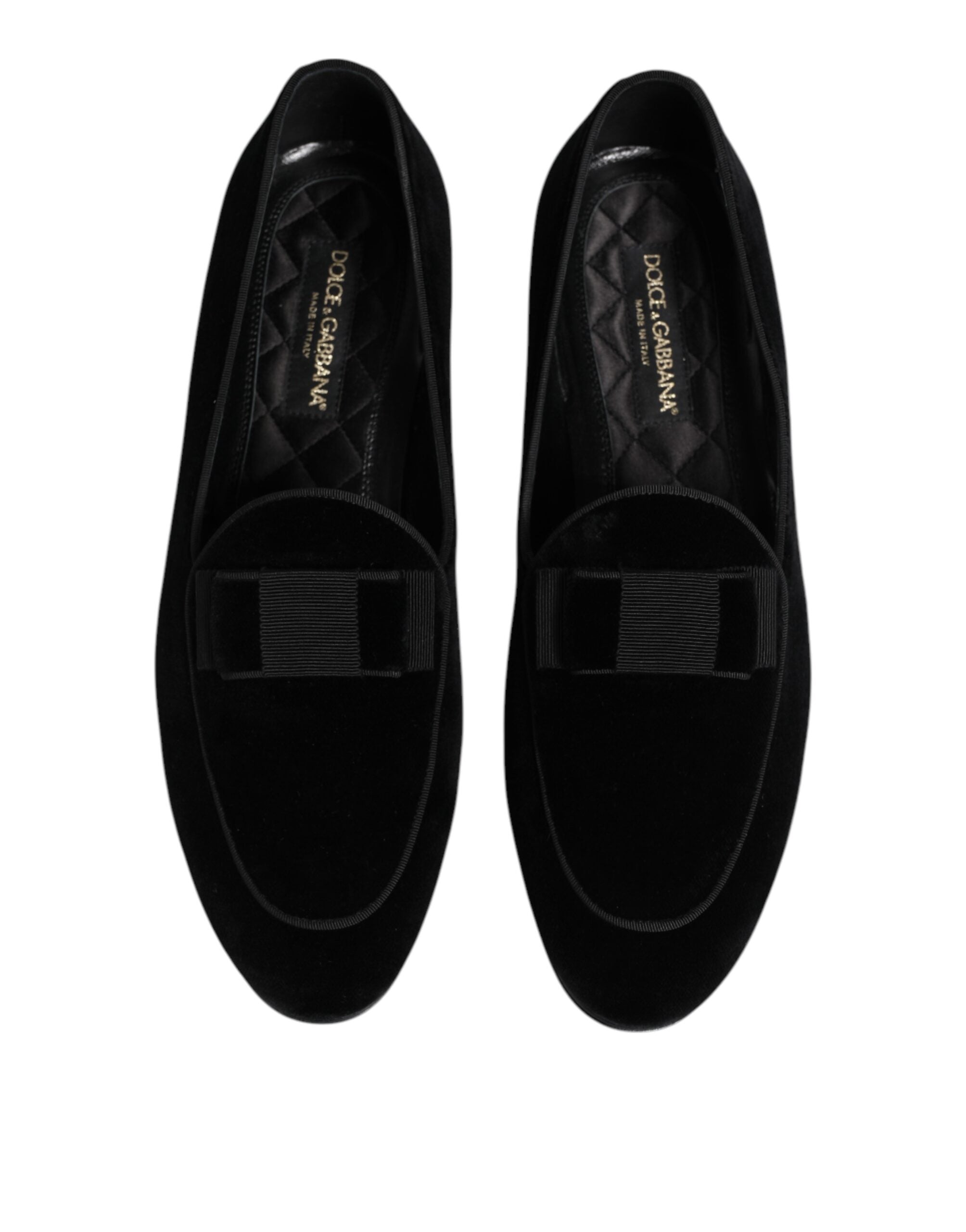 Mocasines de terciopelo negro Dolce & Gabbana, zapatos de vestir formales para hombre-3