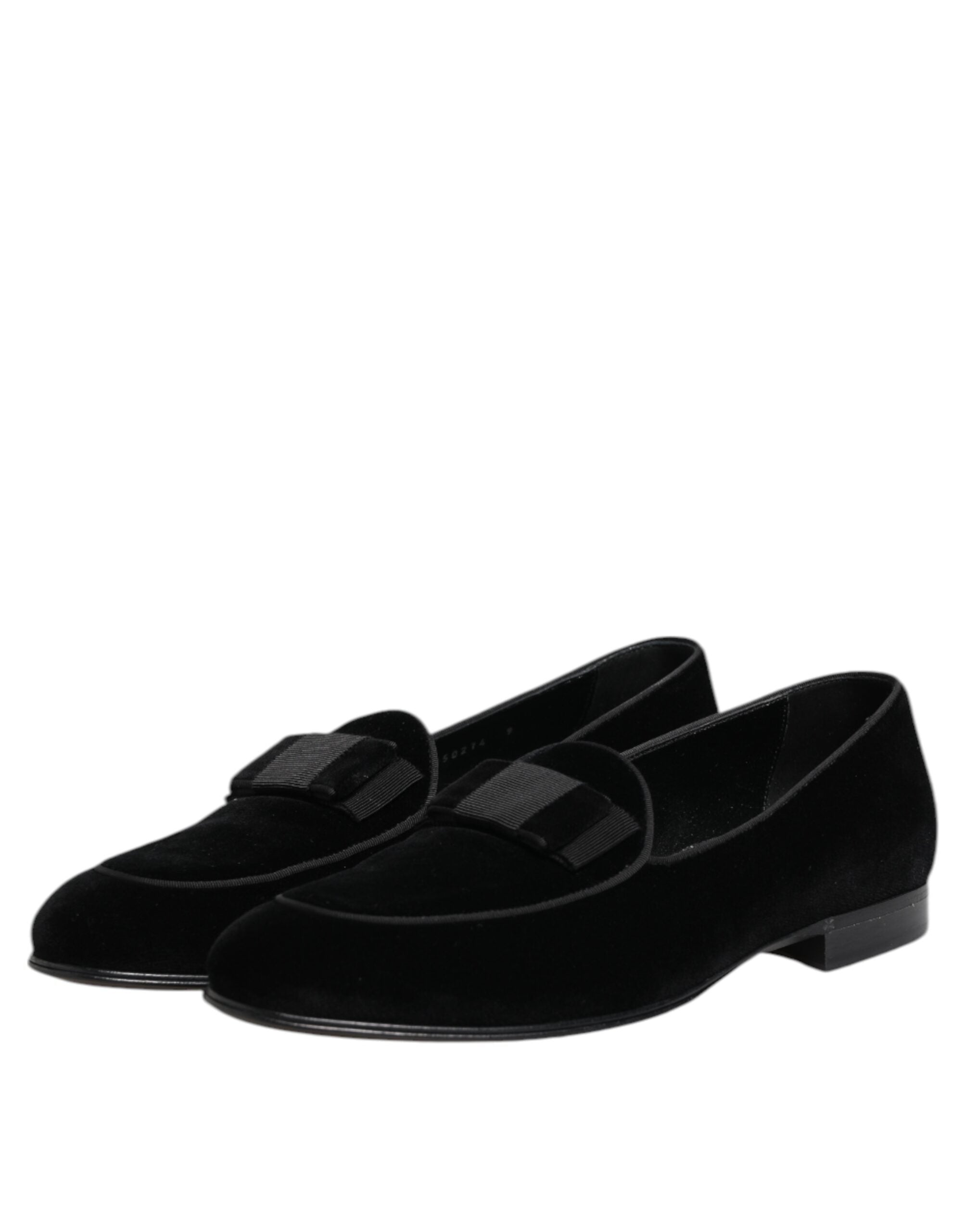 Mocasines de terciopelo negro Dolce & Gabbana, zapatos de vestir formales para hombre-4