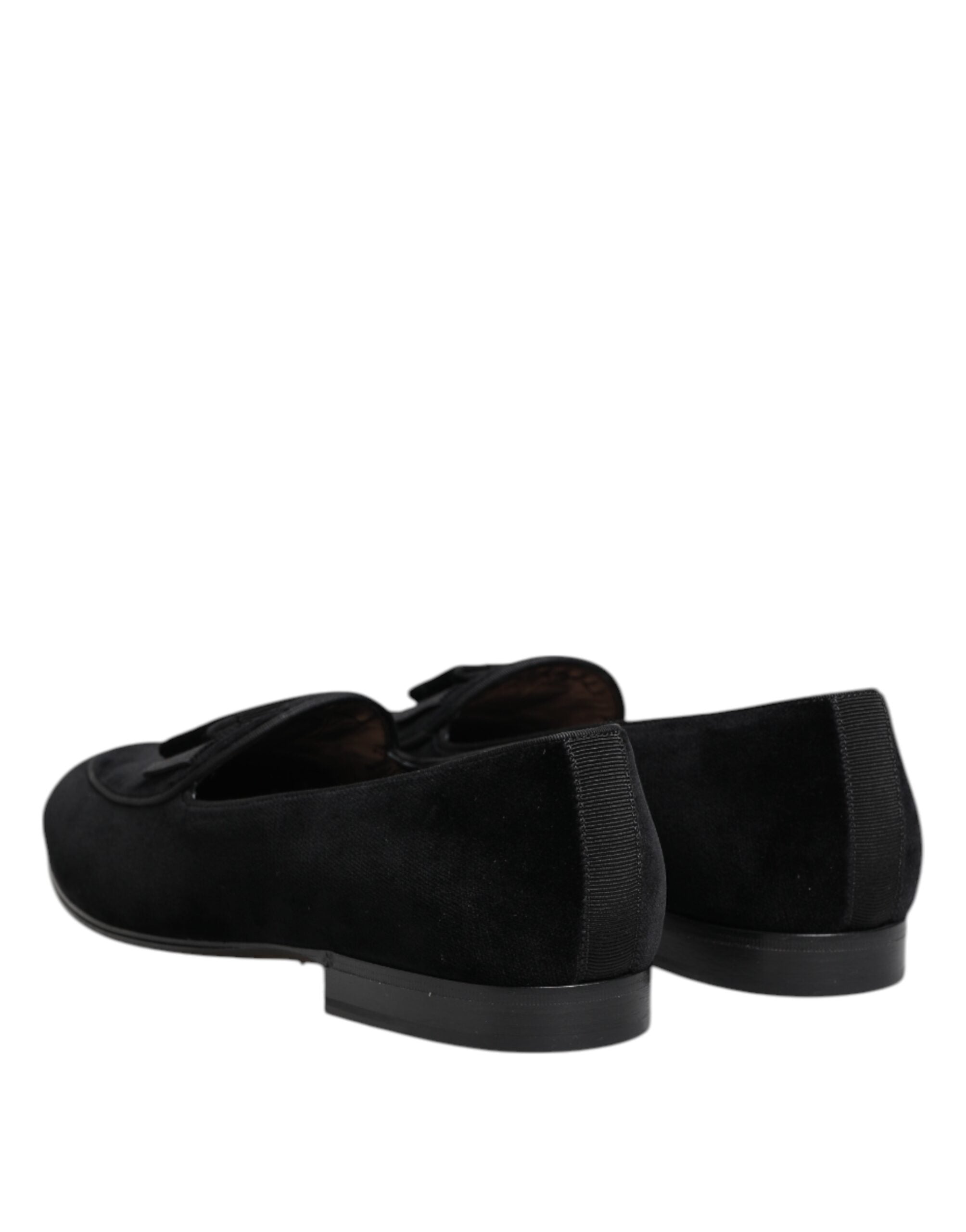 Mocasines de terciopelo negro Dolce & Gabbana, zapatos de vestir formales para hombre-5