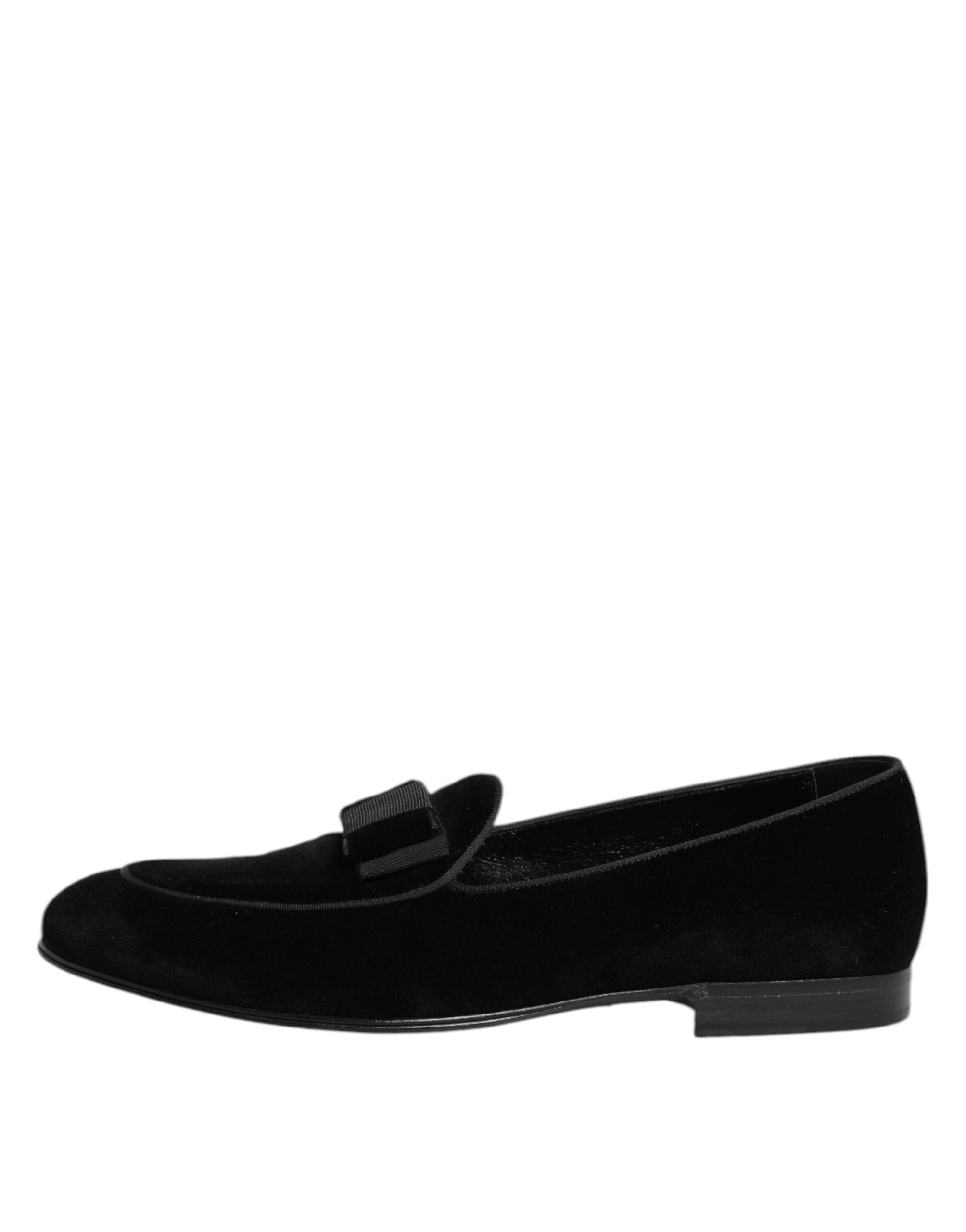 Mocasines de terciopelo negro Dolce & Gabbana, zapatos de vestir formales para hombre-6