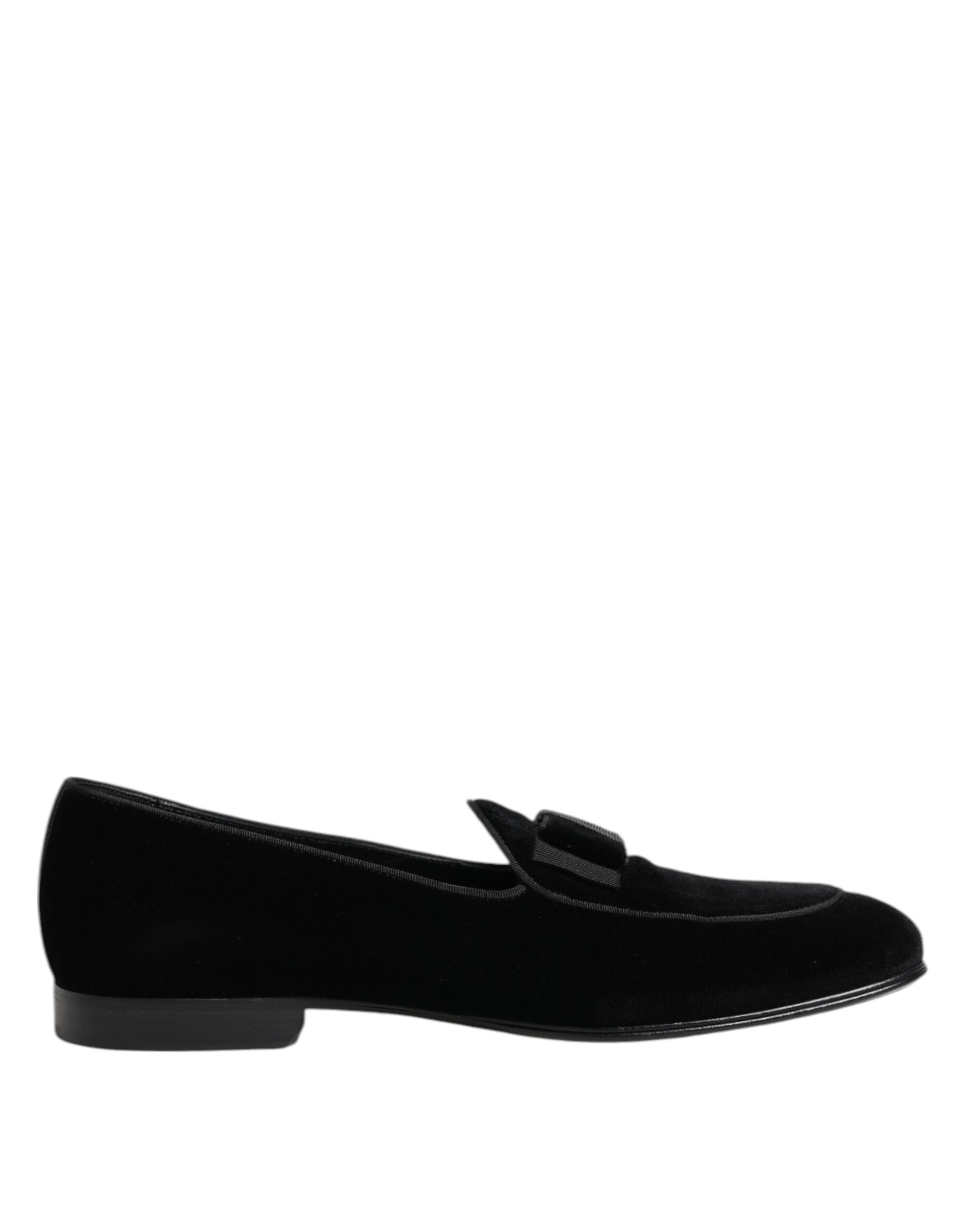 Mocasines de terciopelo negro Dolce & Gabbana, zapatos de vestir formales para hombre-1