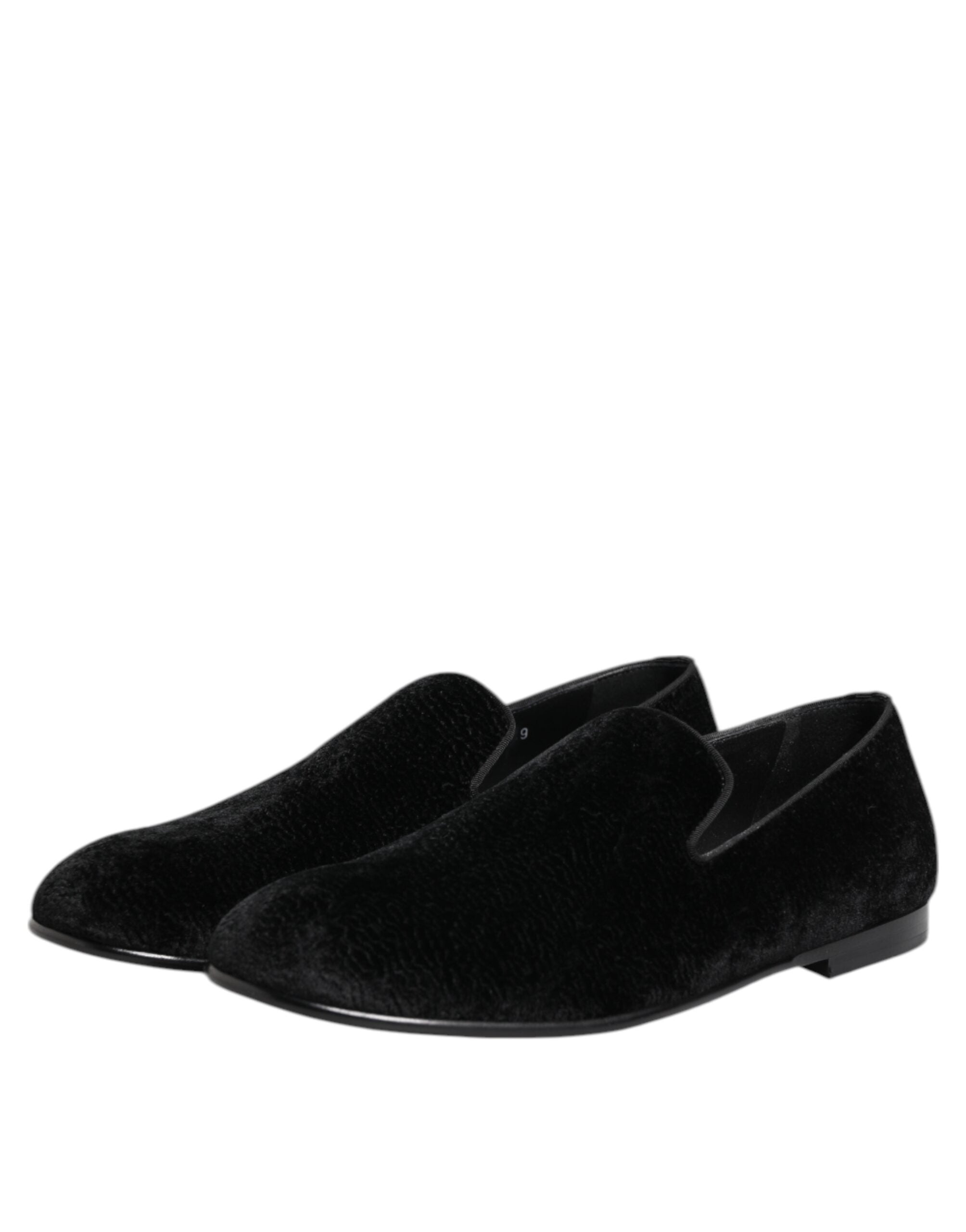 Dolce & Gabbana Black Jacquard Loafers Formal Men's Dress Shoes-4