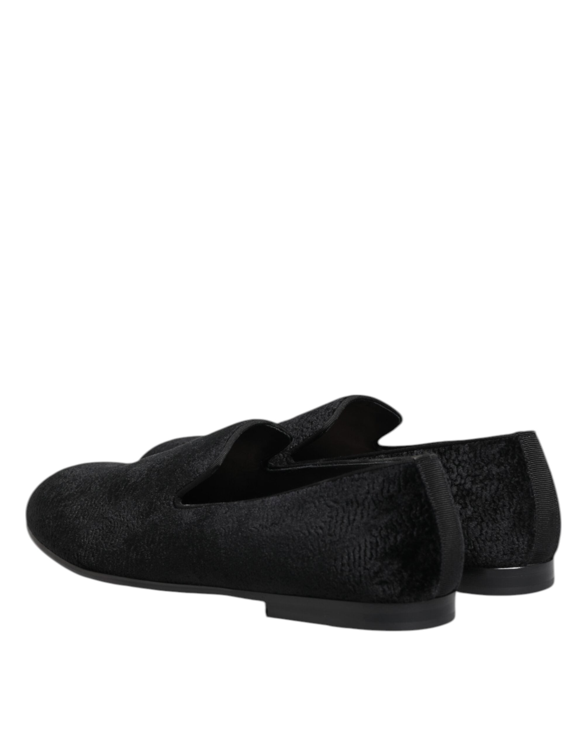 Dolce & Gabbana Black Jacquard Loafers Formal Men's Dress Shoes-5