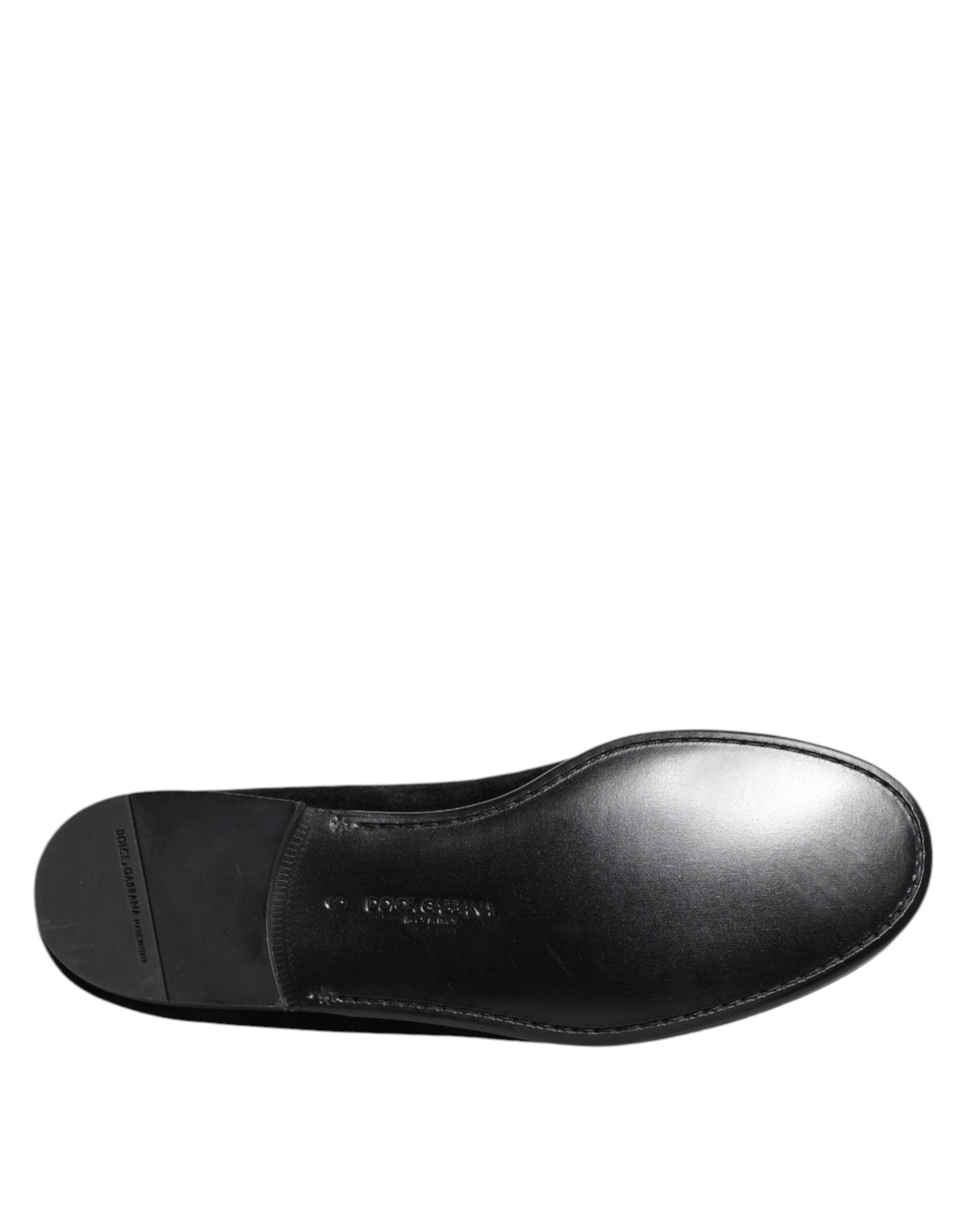 Dolce & Gabbana Black Jacquard Loafers Formal Men's Dress Shoes-8