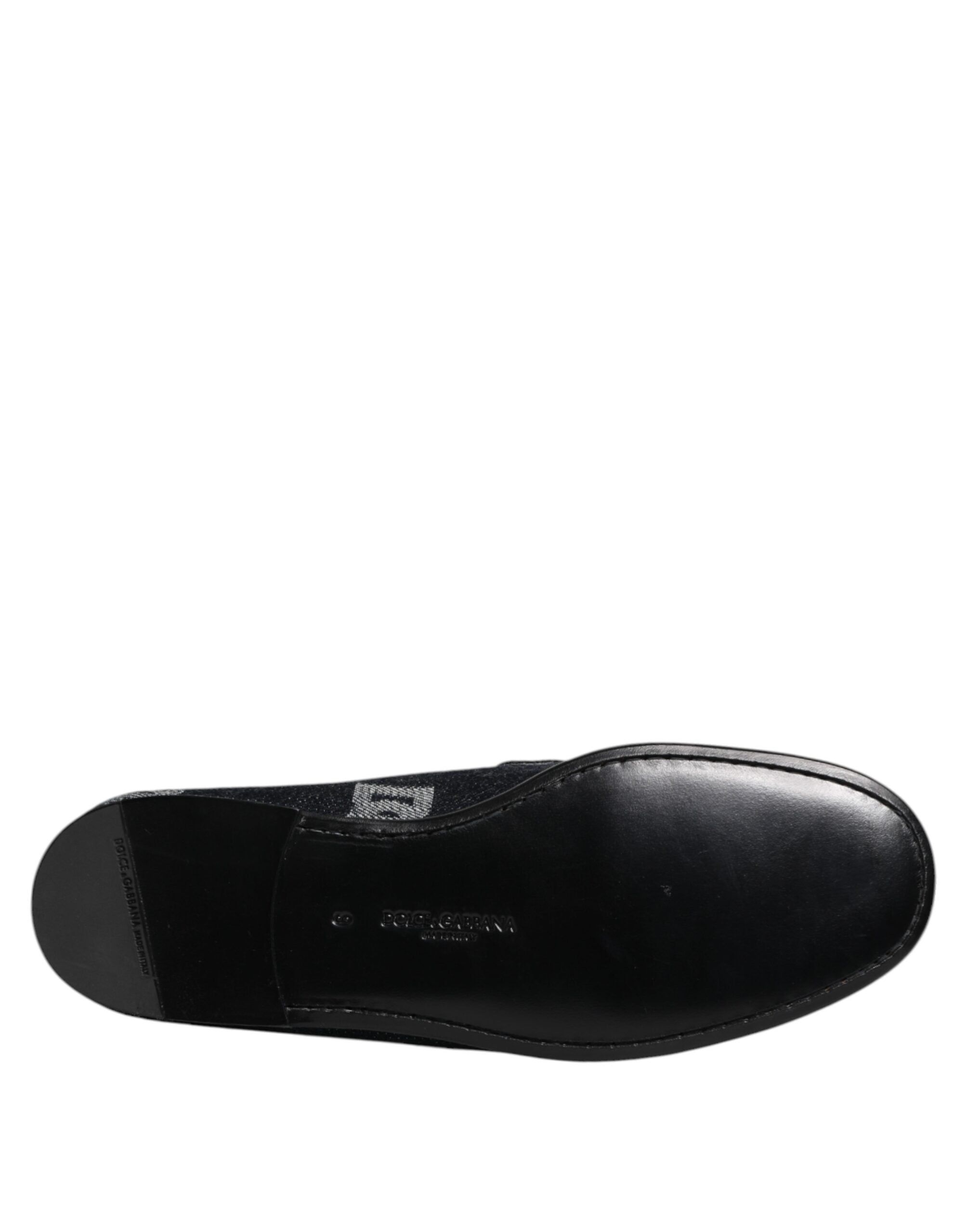 Dolce & Gabbana Blue Logo Cotton Loafers Formal Dress Shoes-8