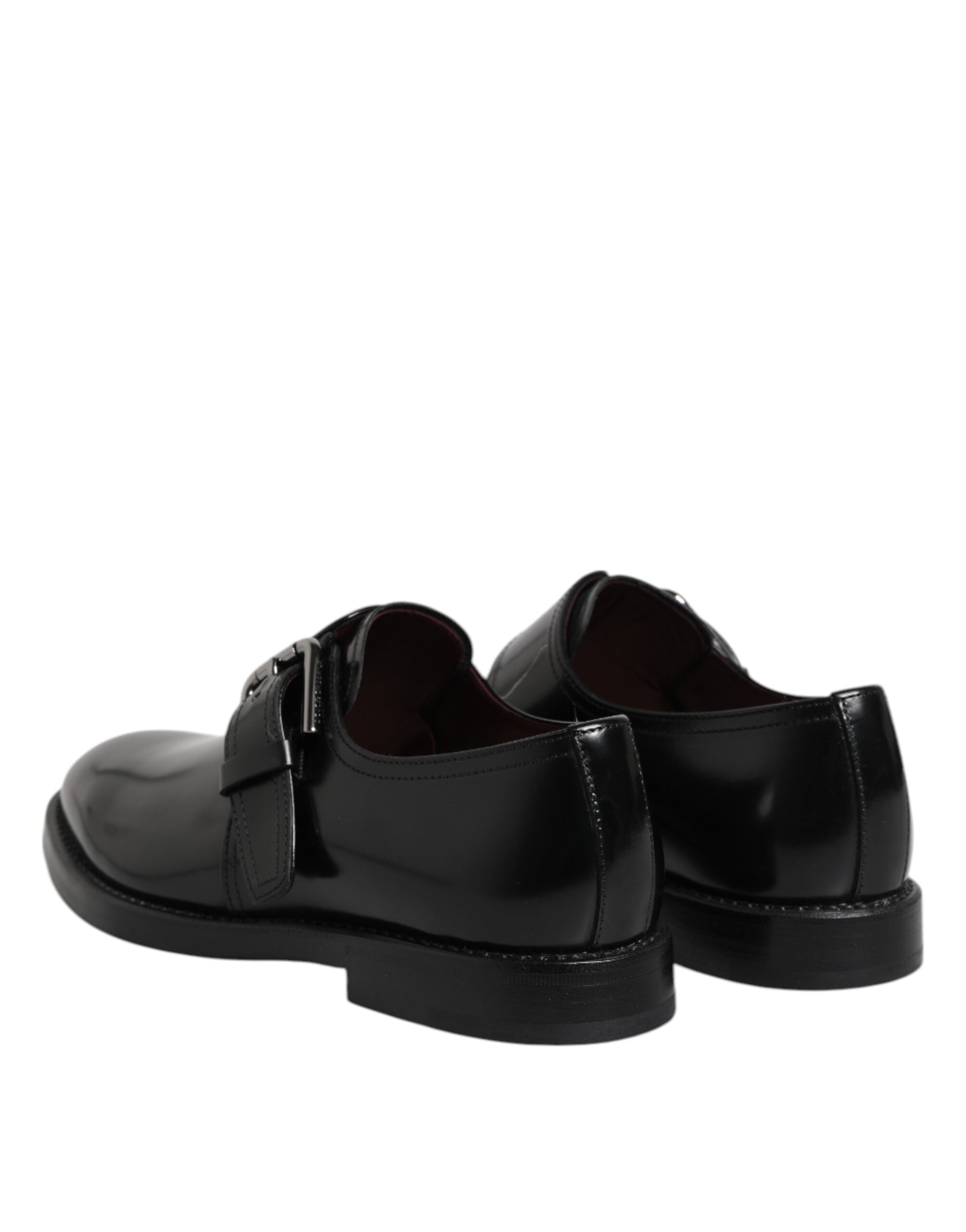 Zapatos Derby formales con correa de monje de cuero negro de Dolce & Gabbana-5