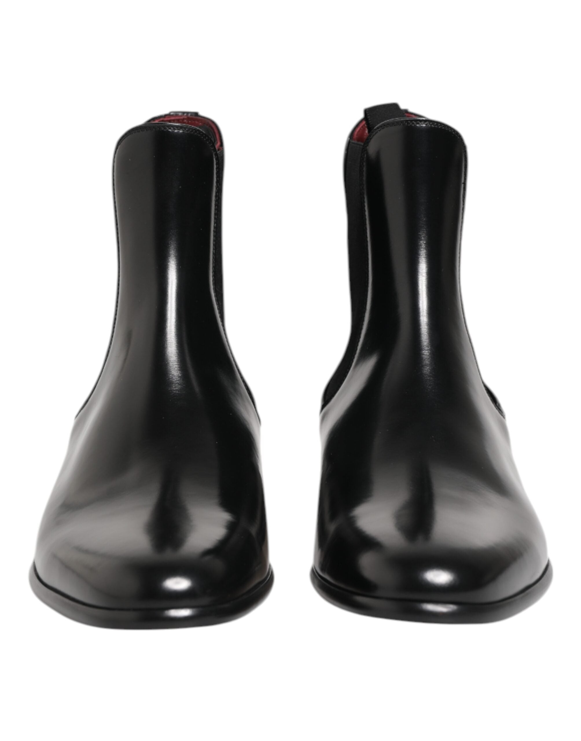 Dolce & Gabbana Black Chelsea Slip On Mid Calf Boots Shoes-2