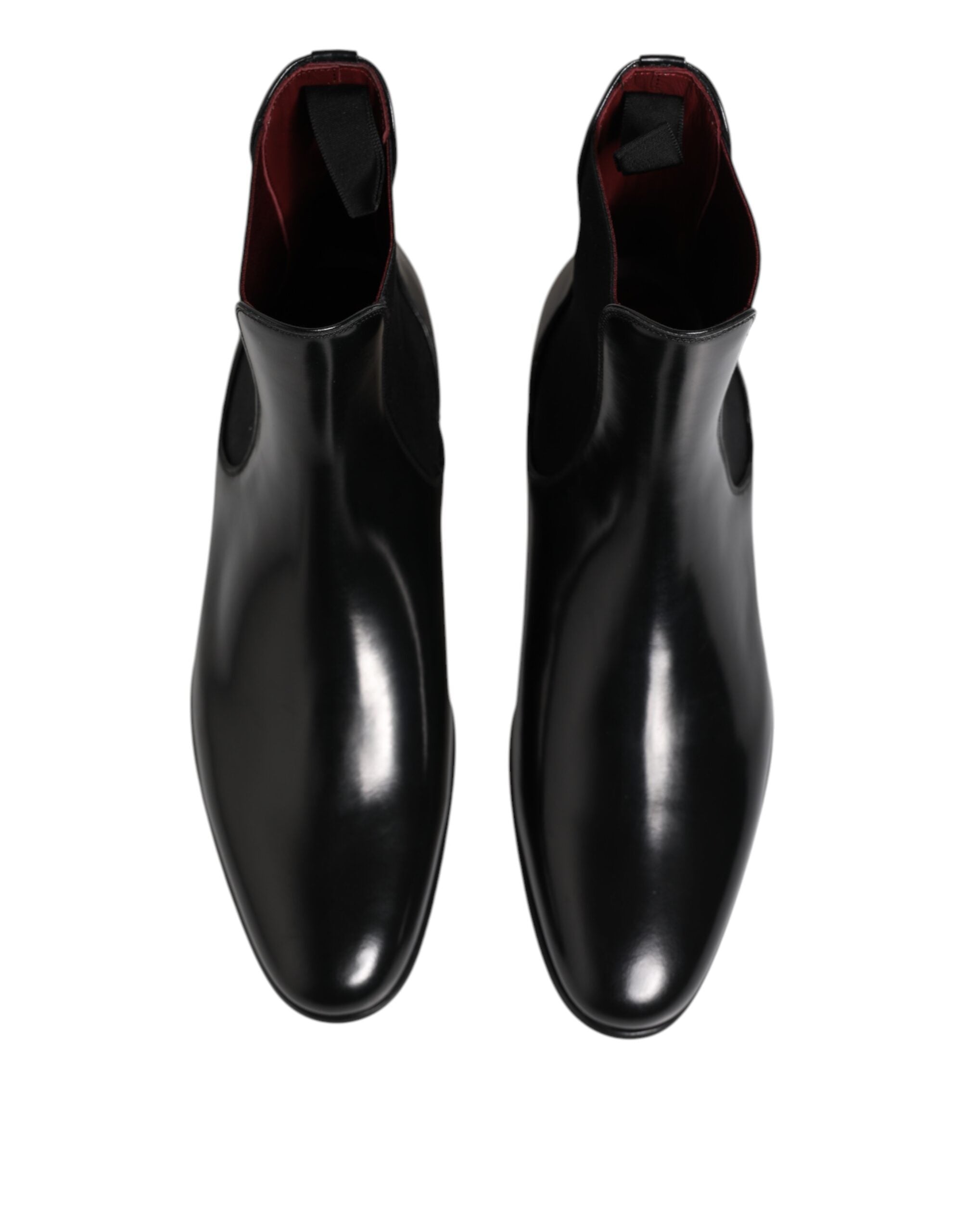 Dolce & Gabbana Black Chelsea Slip On Mid Calf Boots Shoes-3