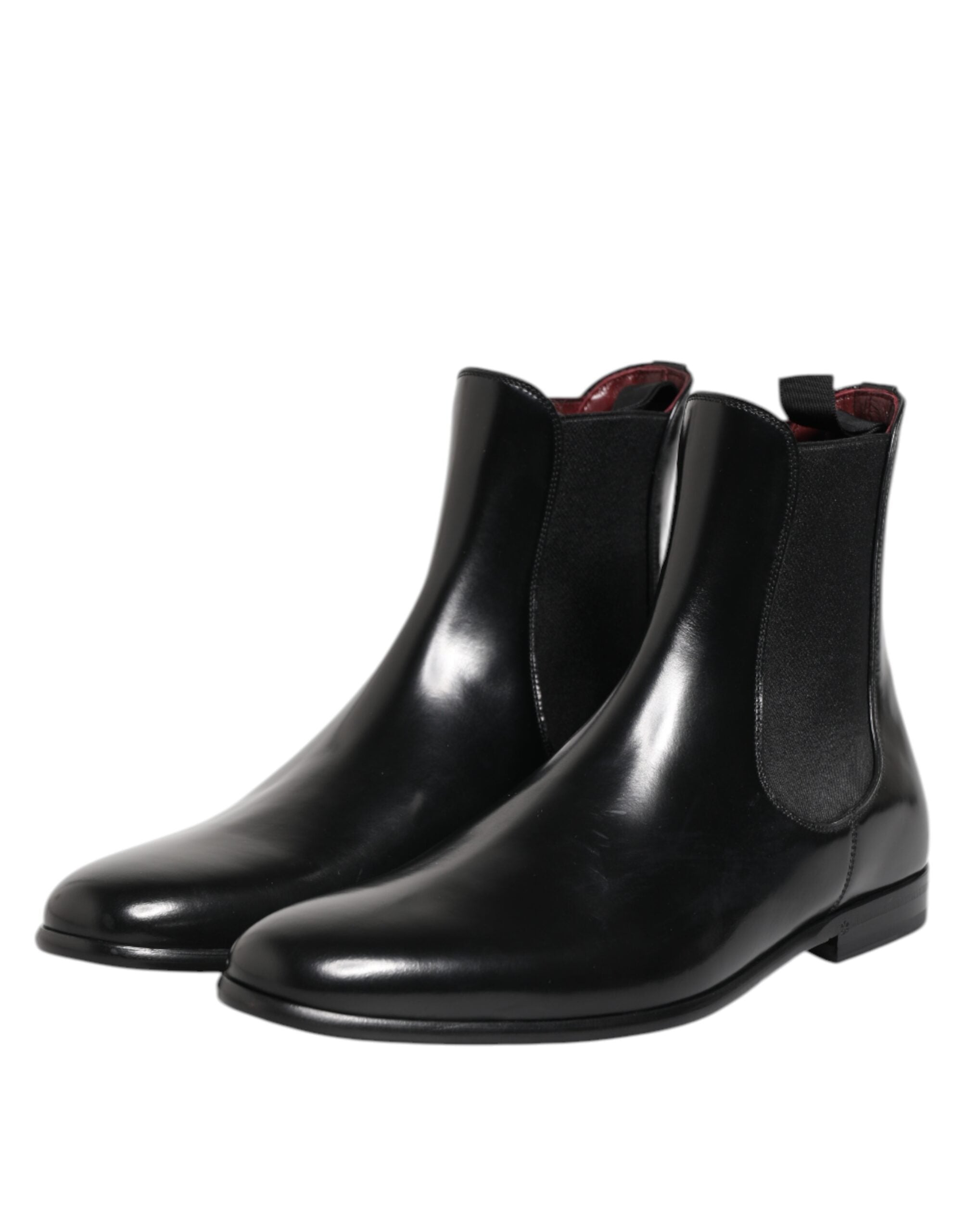 Dolce & Gabbana Black Chelsea Slip On Mid Calf Boots Shoes-4
