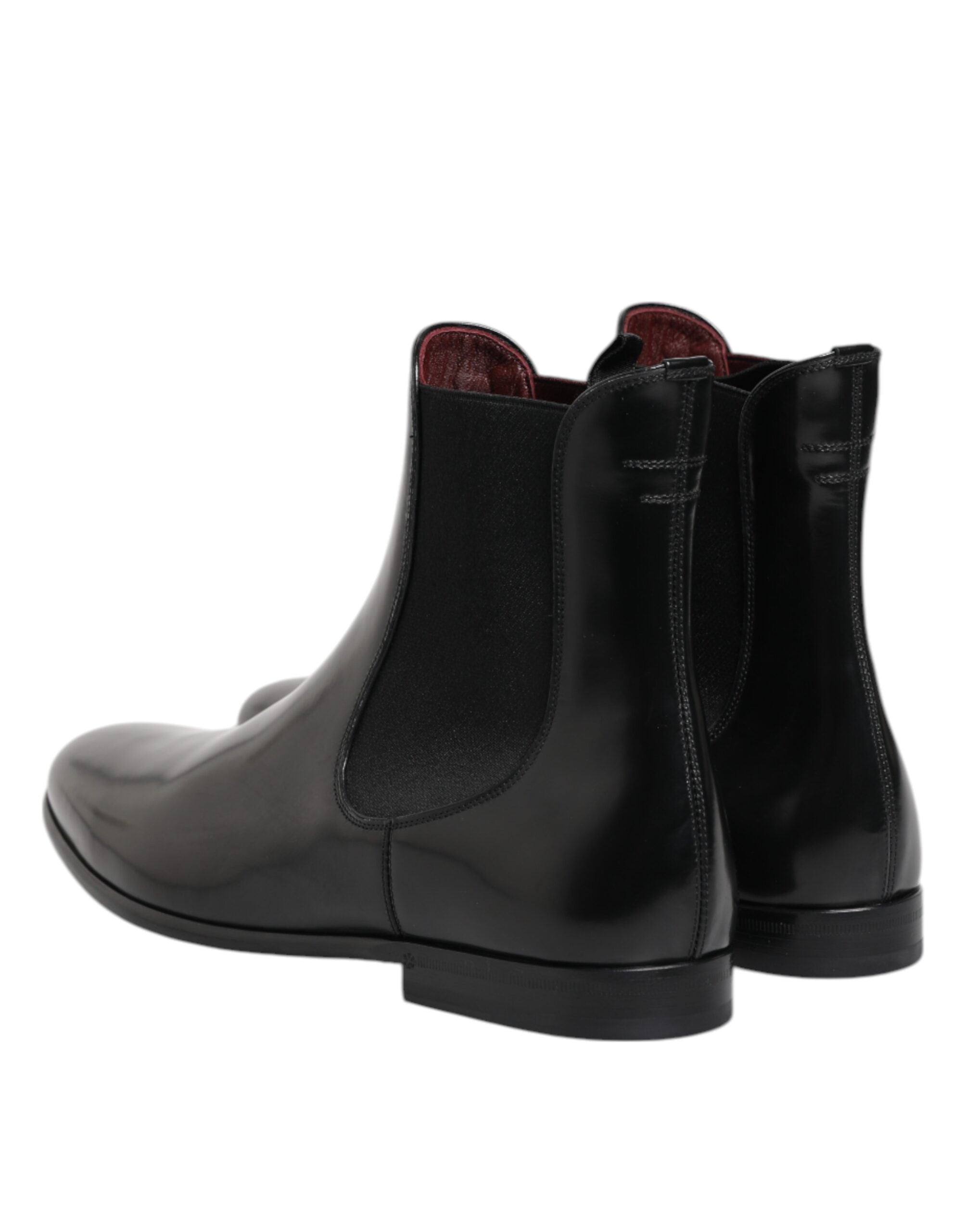 Dolce & Gabbana Black Chelsea Slip On Mid Calf Boots Shoes-5