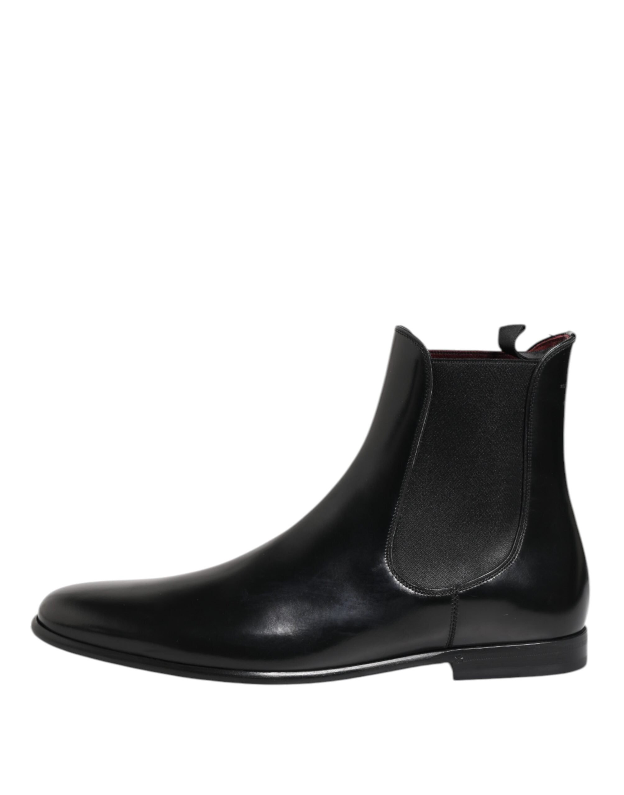 Dolce & Gabbana Black Chelsea Slip On Mid Calf Boots Shoes-6