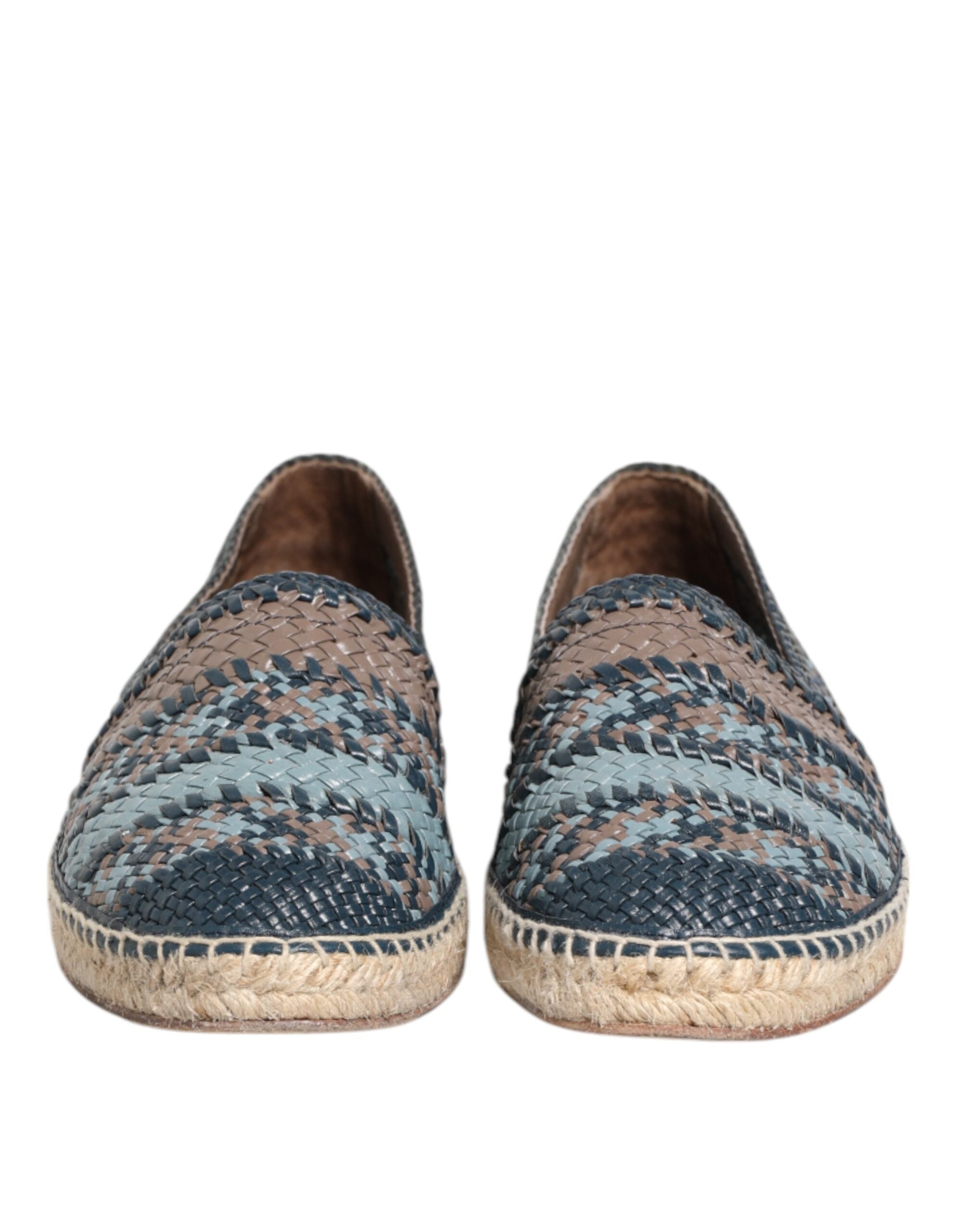 Alpargatas Dolce & Gabbana de piel tejida en azul grisáceo de Buffalo-2