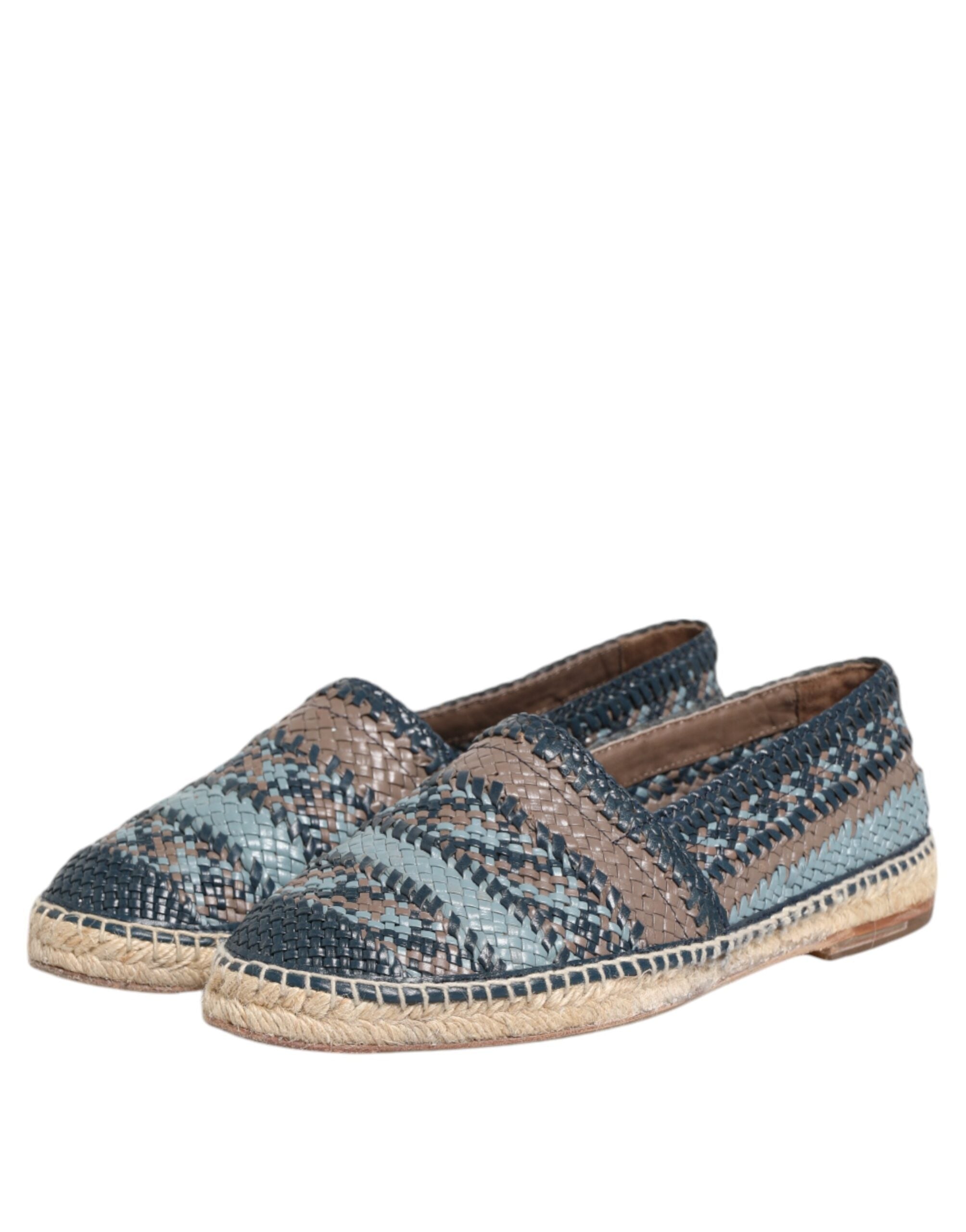 Alpargatas Dolce & Gabbana de piel tejida en azul grisáceo de Buffalo-4