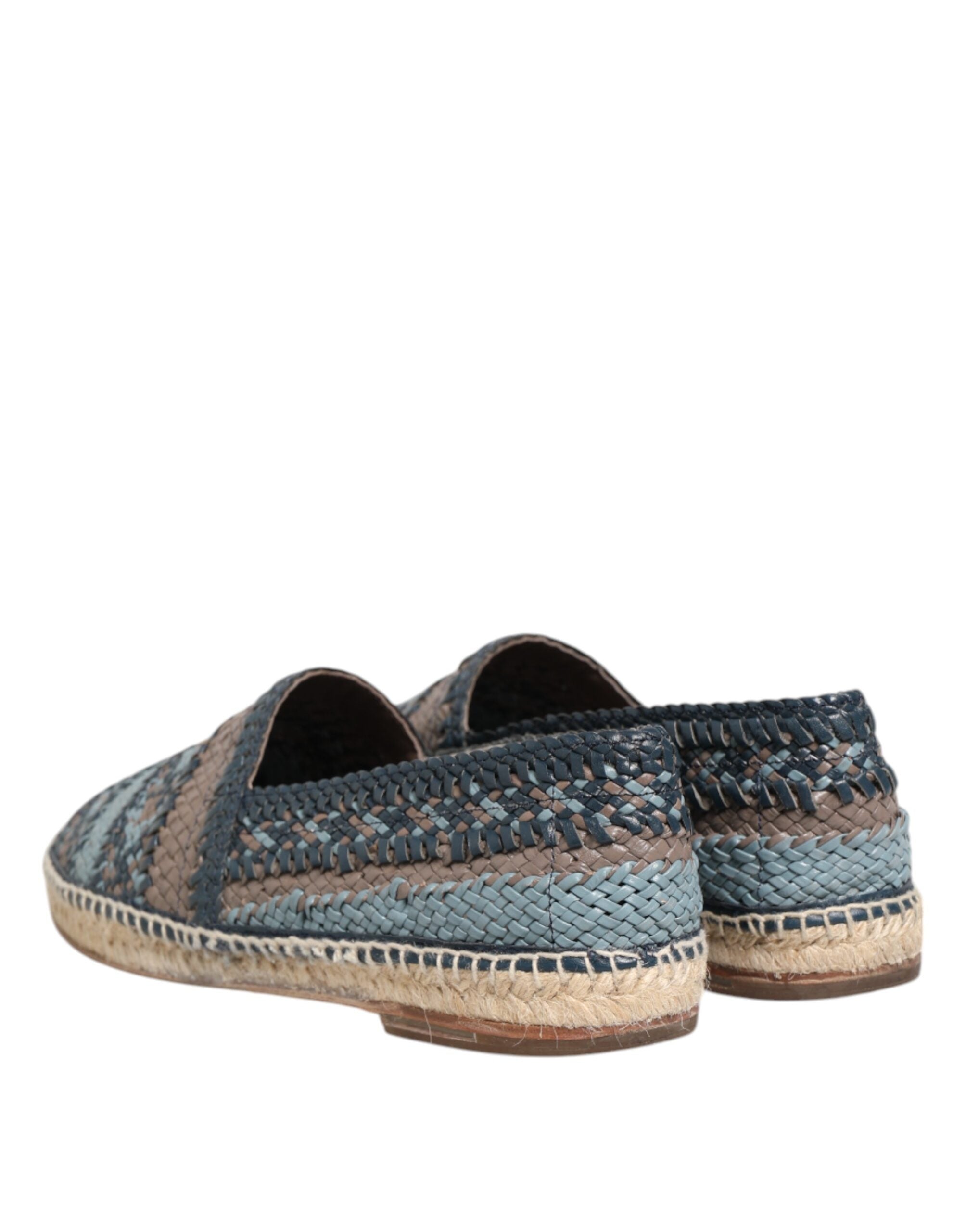Alpargatas Dolce & Gabbana de piel tejida en azul grisáceo de Buffalo-5