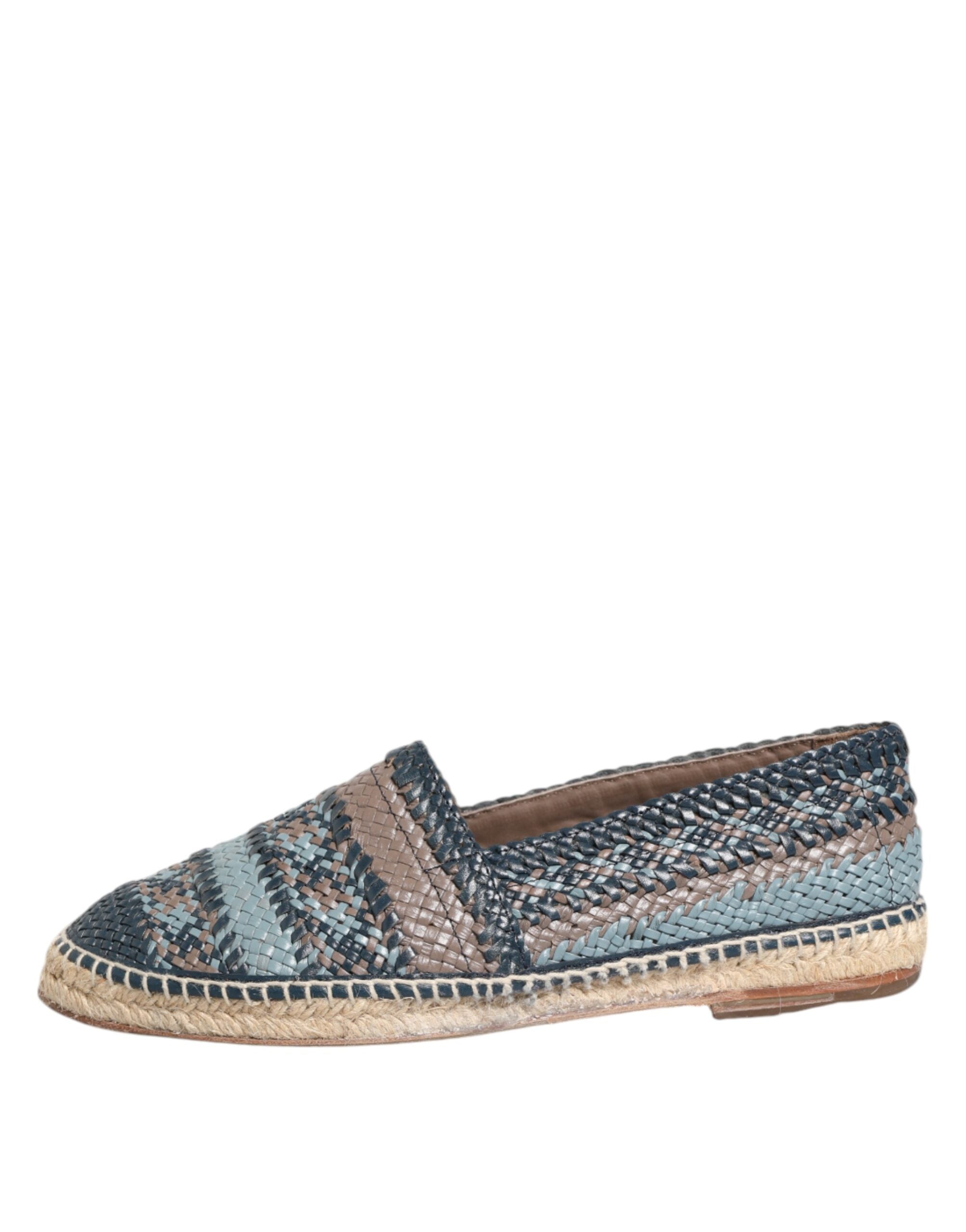 Alpargatas Dolce & Gabbana de piel tejida en azul grisáceo de Buffalo-6