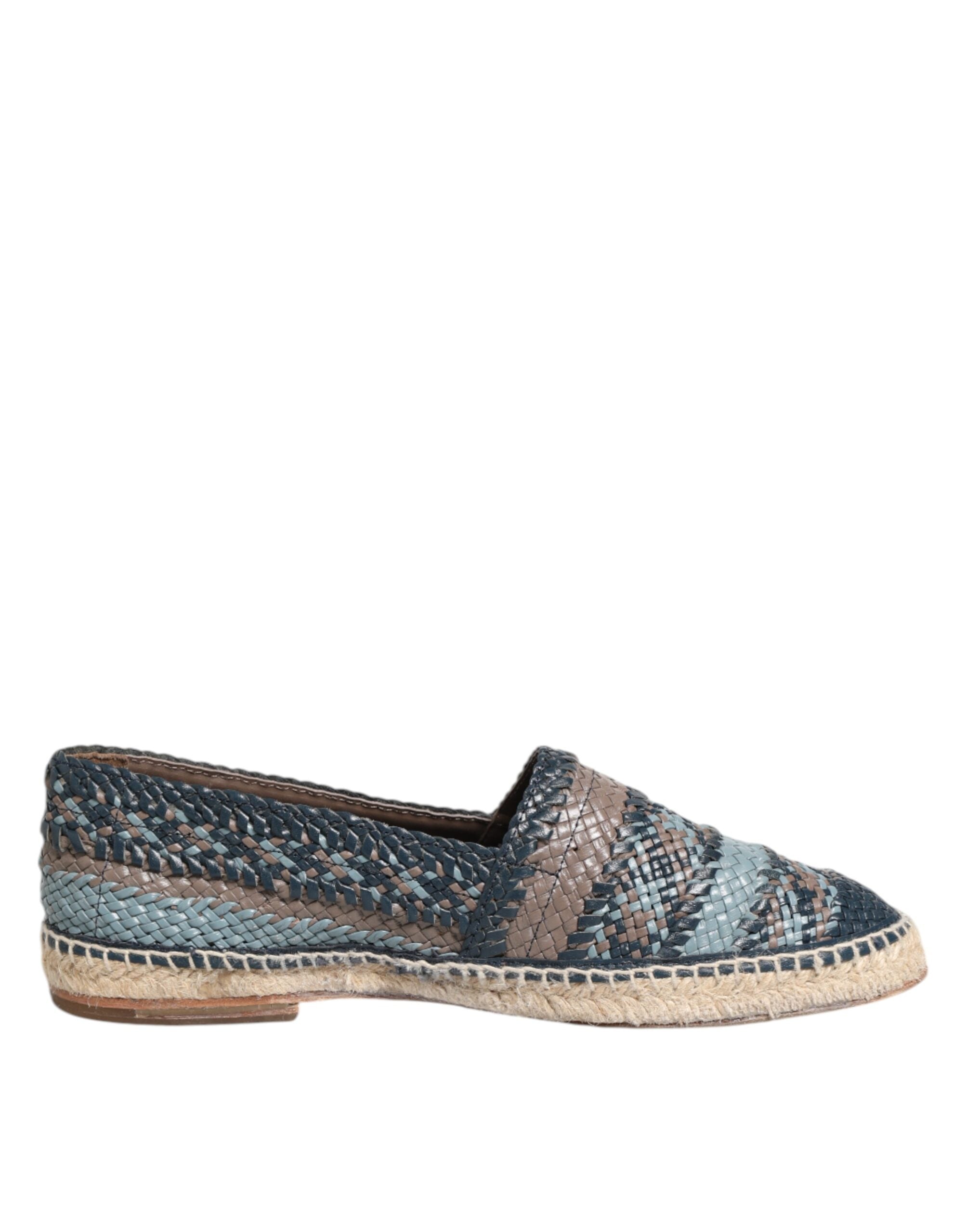Alpargatas Dolce & Gabbana de piel tejida en azul grisáceo de Buffalo-7