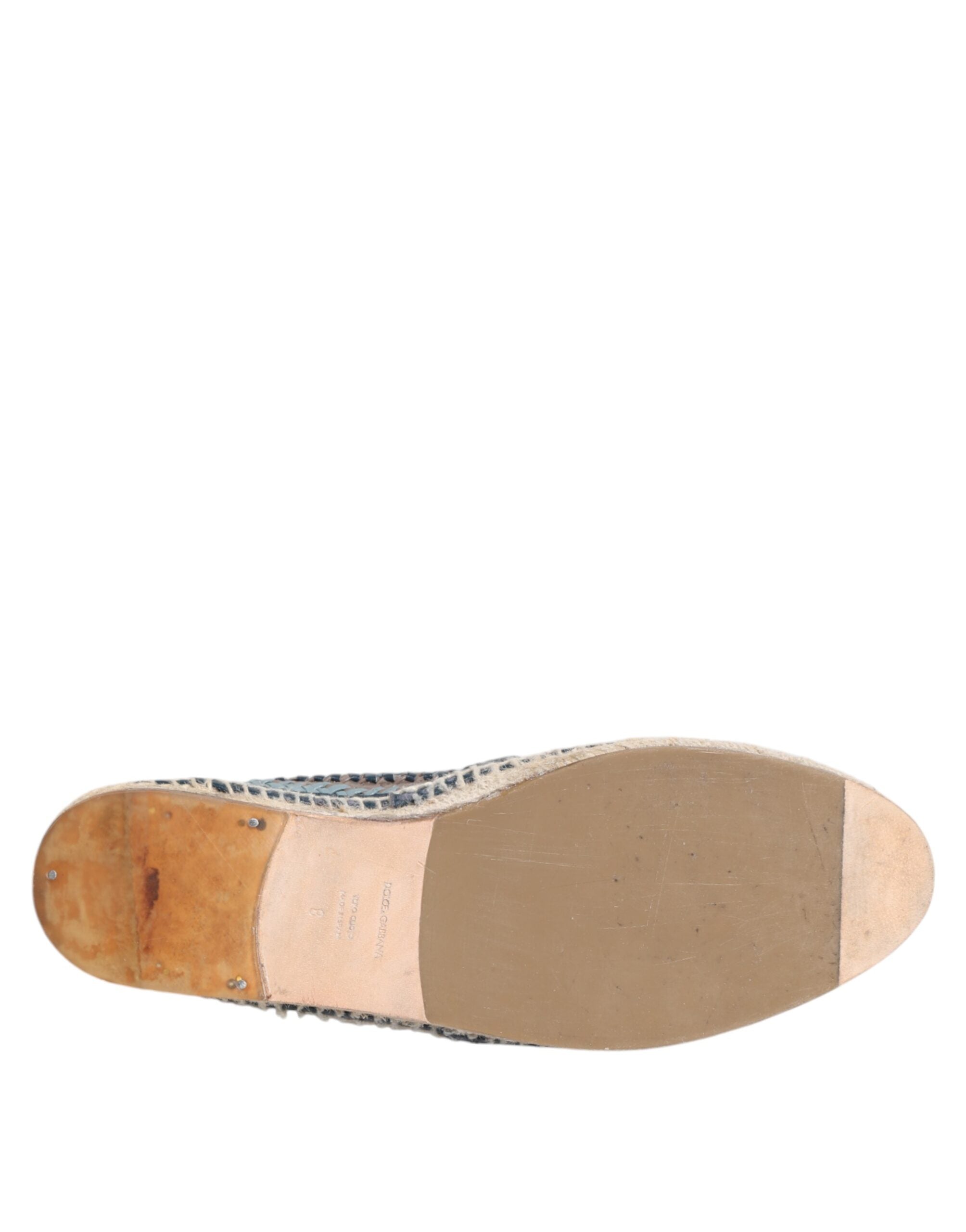 Alpargatas Dolce & Gabbana de piel tejida en azul grisáceo de Buffalo-8