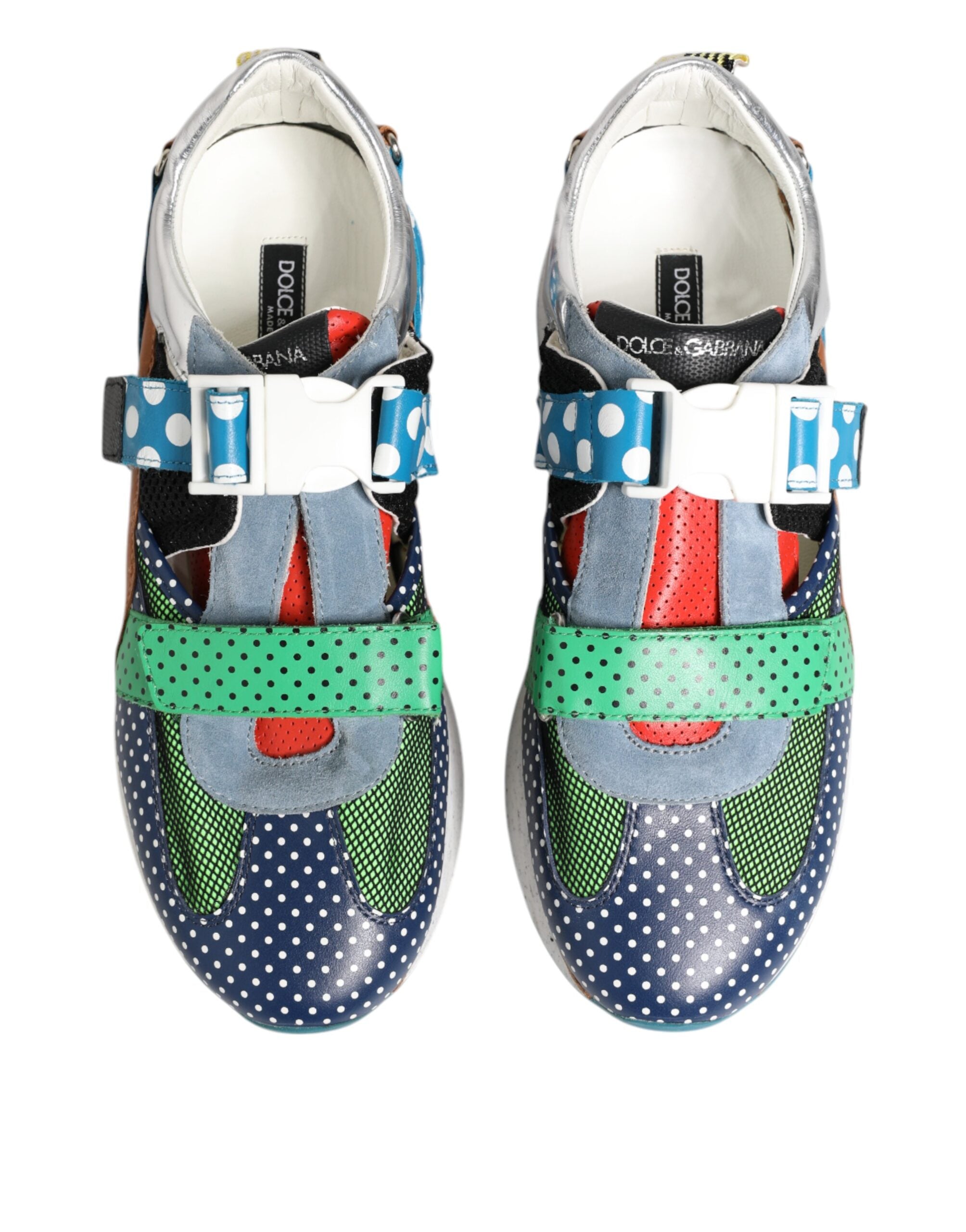 Dolce & Gabbana Multicolor Leder Low Top Sneakers Schuhe-3