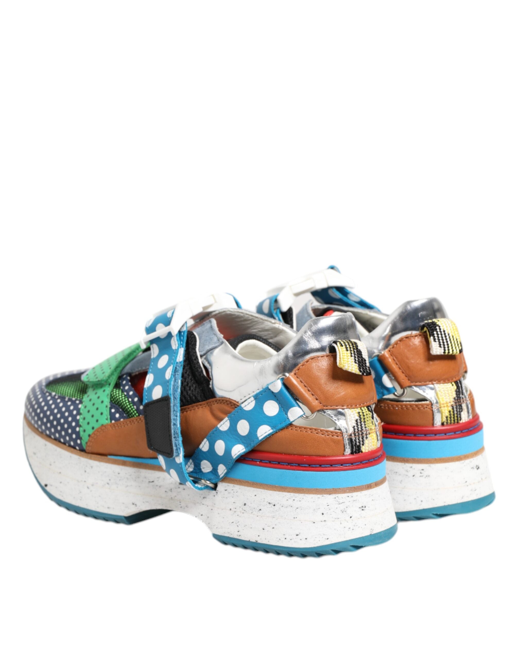 Dolce & Gabbana Multicolor Leder Low Top Sneakers Schuhe-5