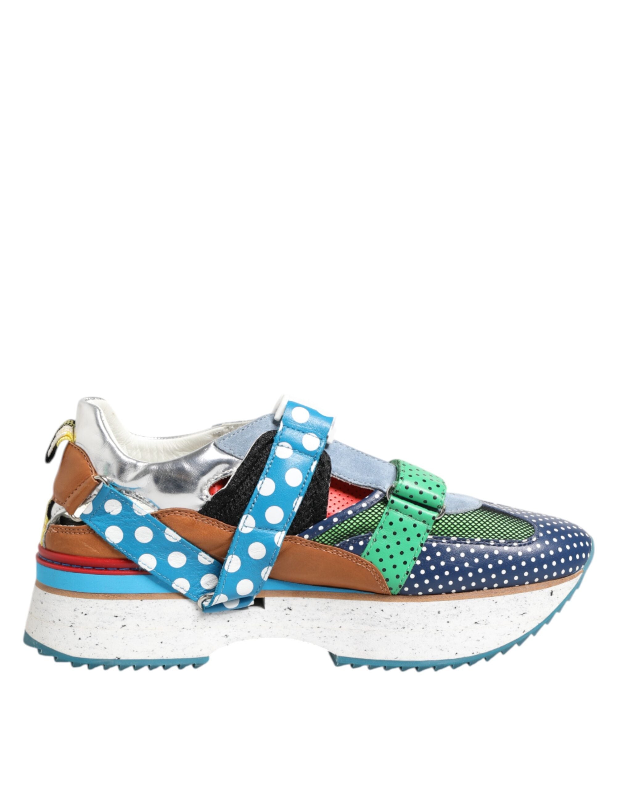Dolce & Gabbana Multicolor Leder Low Top Sneakers Schuhe-7
