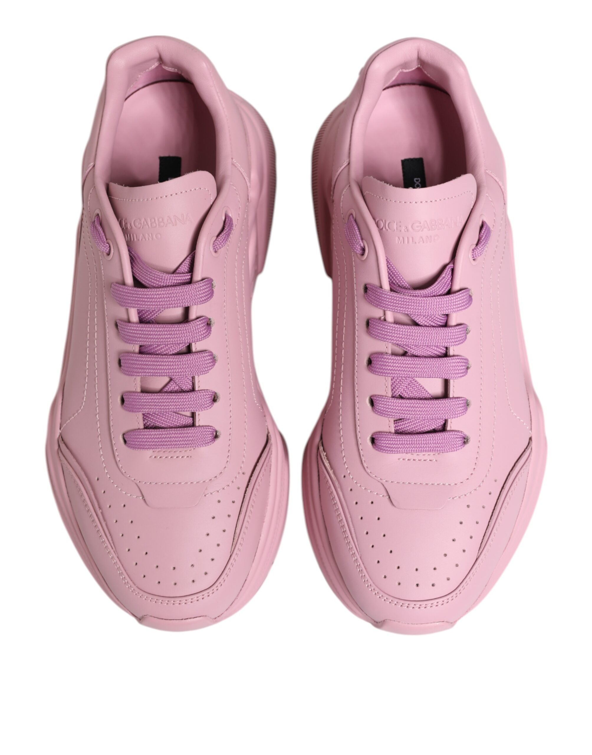 Dolce & Gabbana Rosa Leder Daymaster Low Top Sneakers Schuhe-2