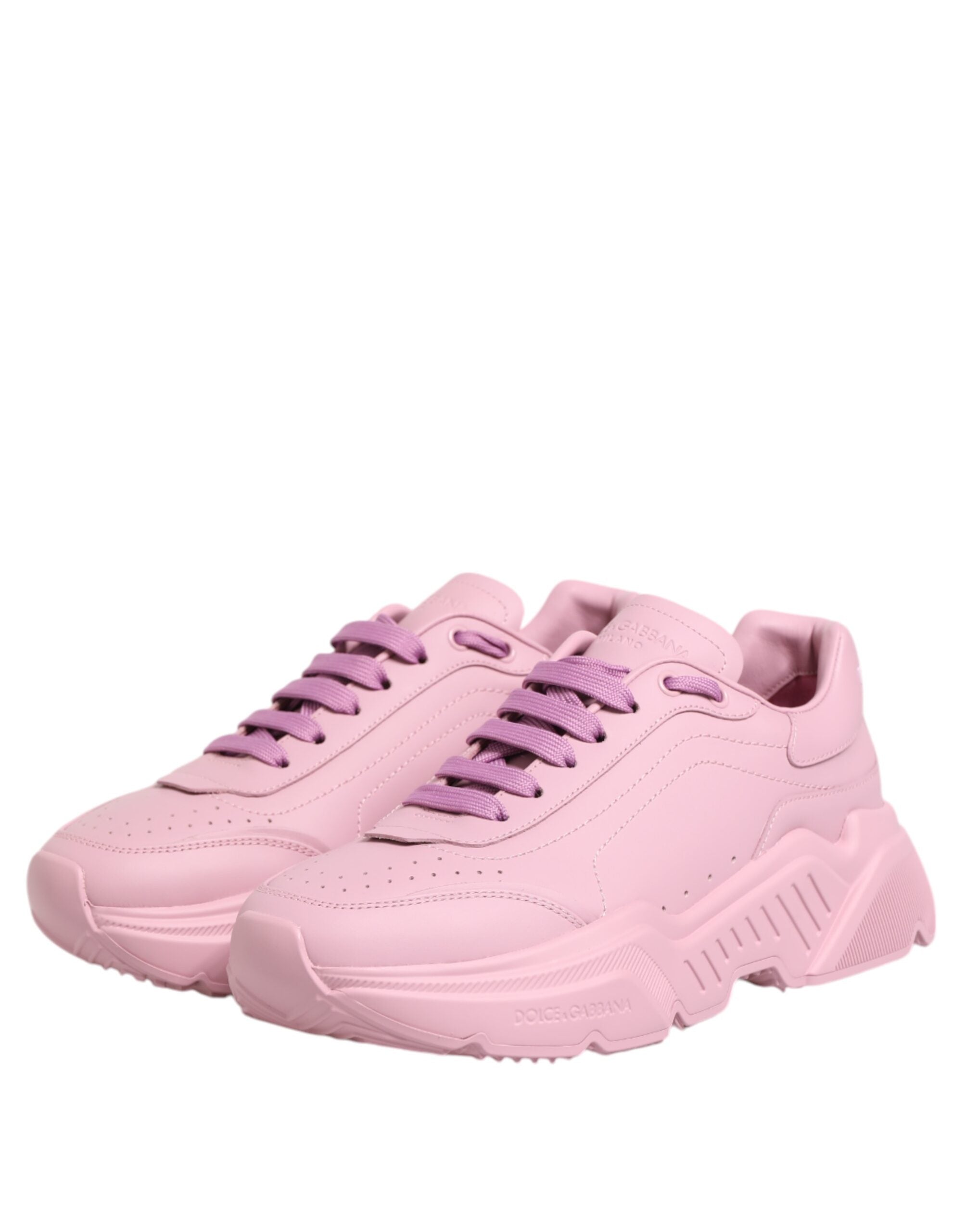 Dolce & Gabbana Rosa Leder Daymaster Low Top Sneakers Schuhe-3