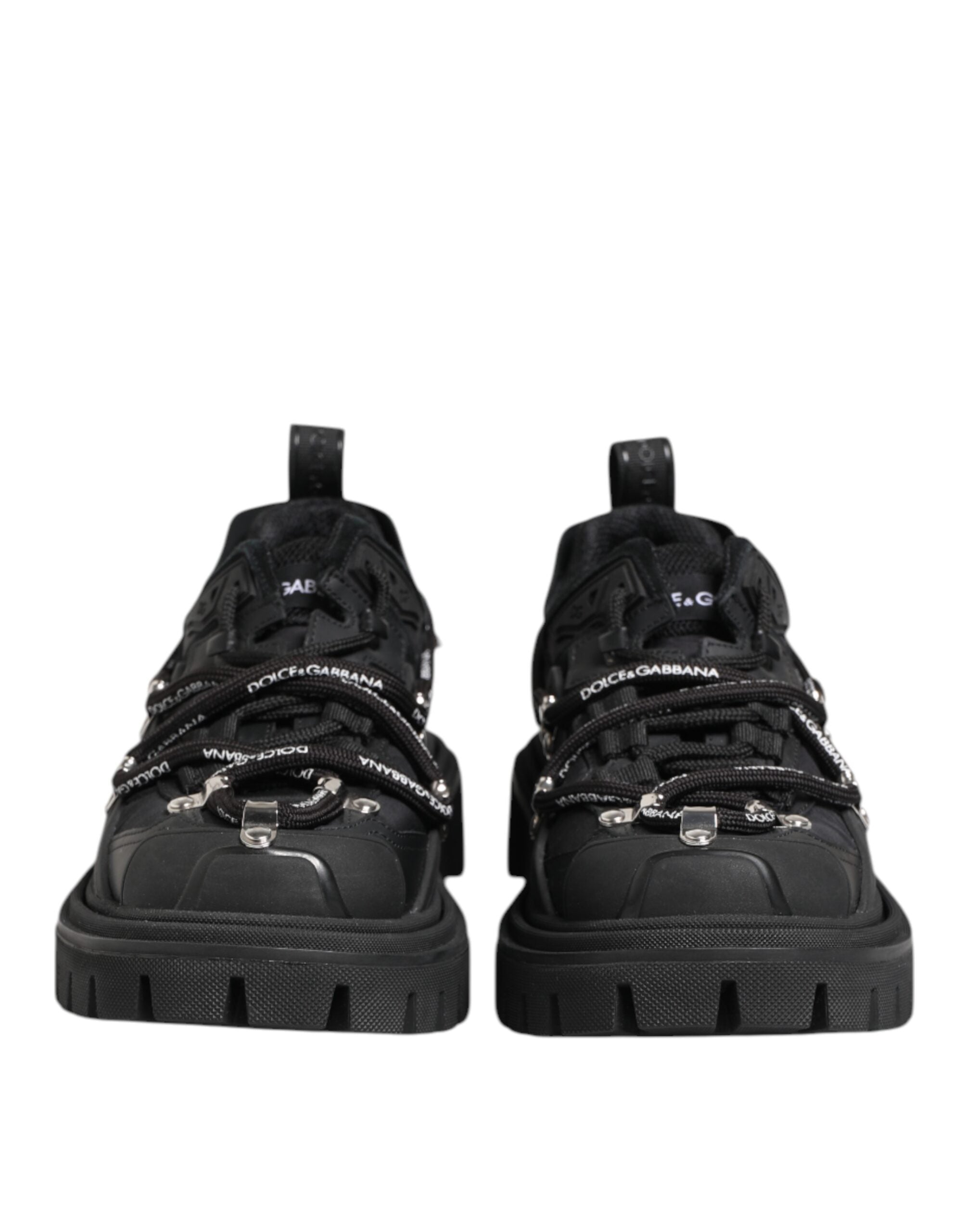 Dolce & Gabbana Black Low Top Lace Up Trekking Sneakers Shoes-2