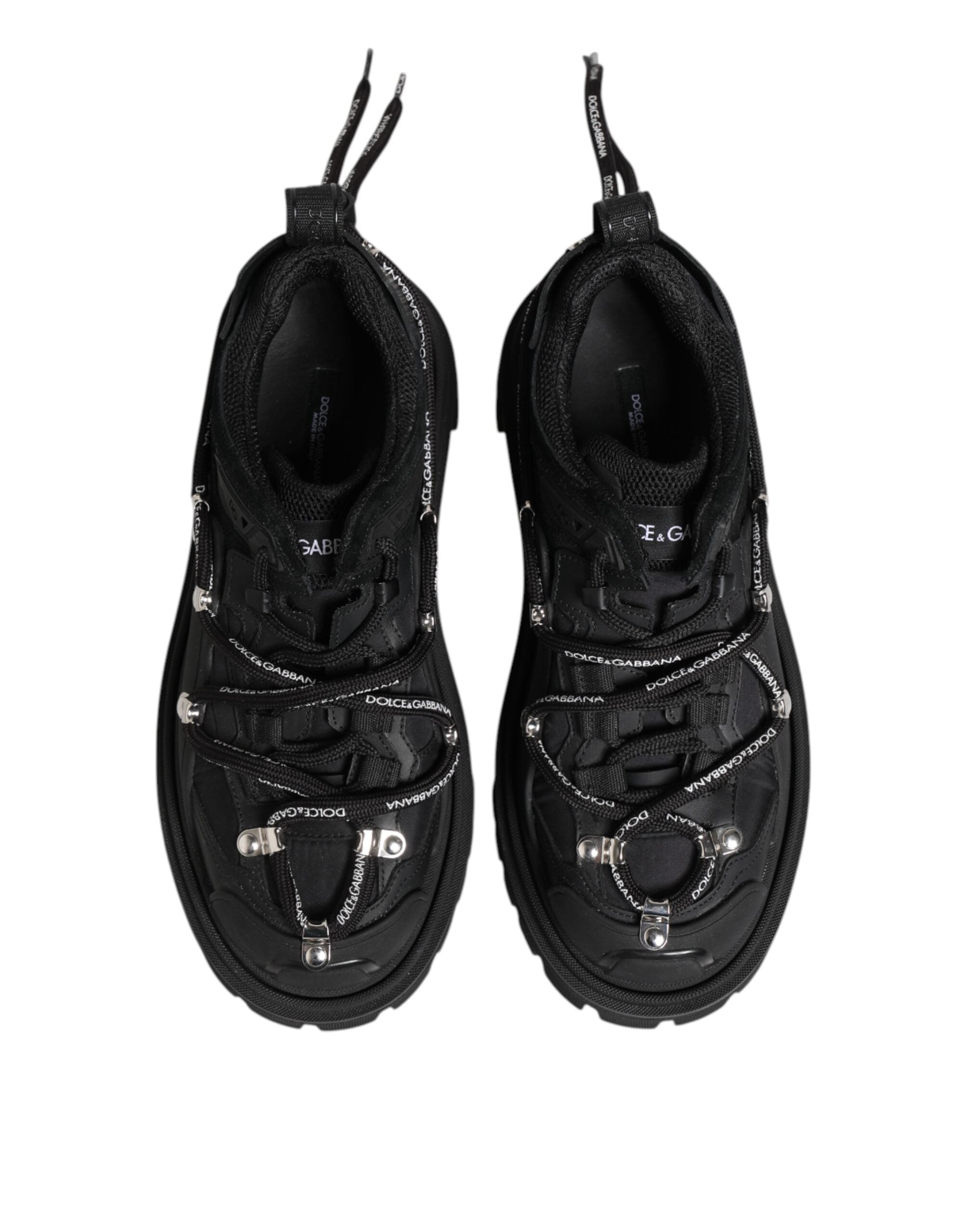 Dolce & Gabbana Black Low Top Lace Up Trekking Sneakers Shoes-3