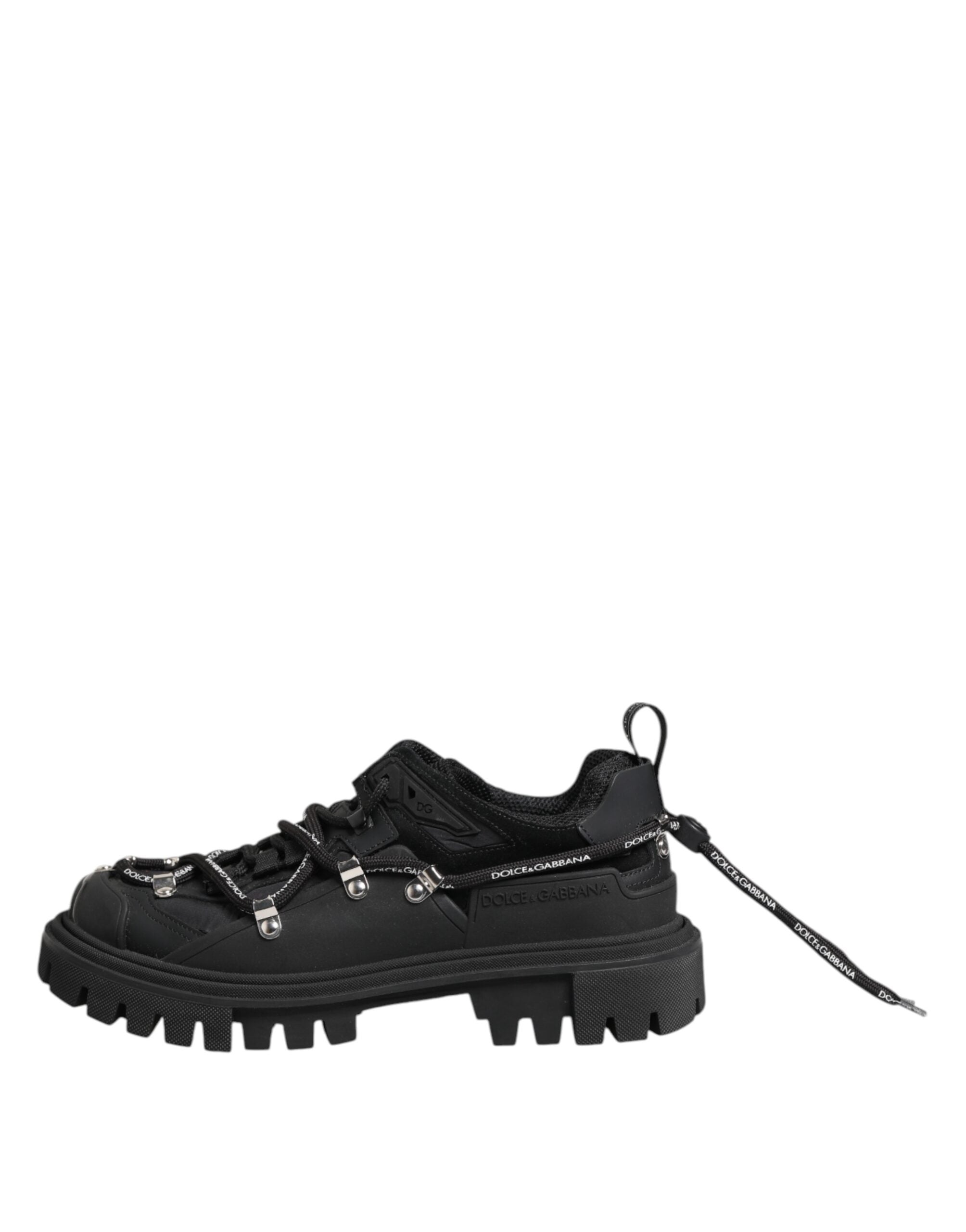Dolce & Gabbana Black Low Top Lace Up Trekking Sneakers Shoes-6