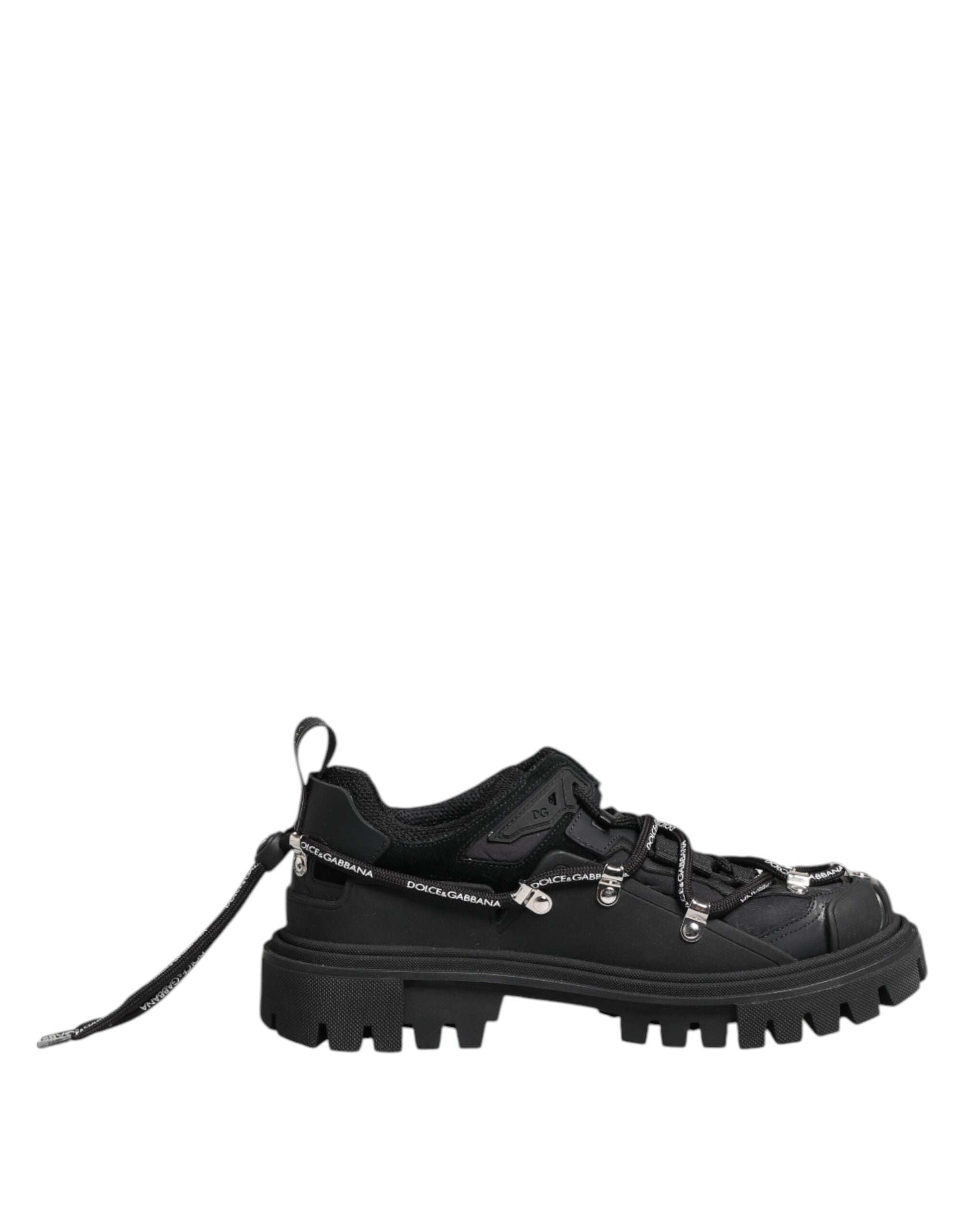 Dolce & Gabbana Black Low Top Lace Up Trekking Sneakers Shoes-7
