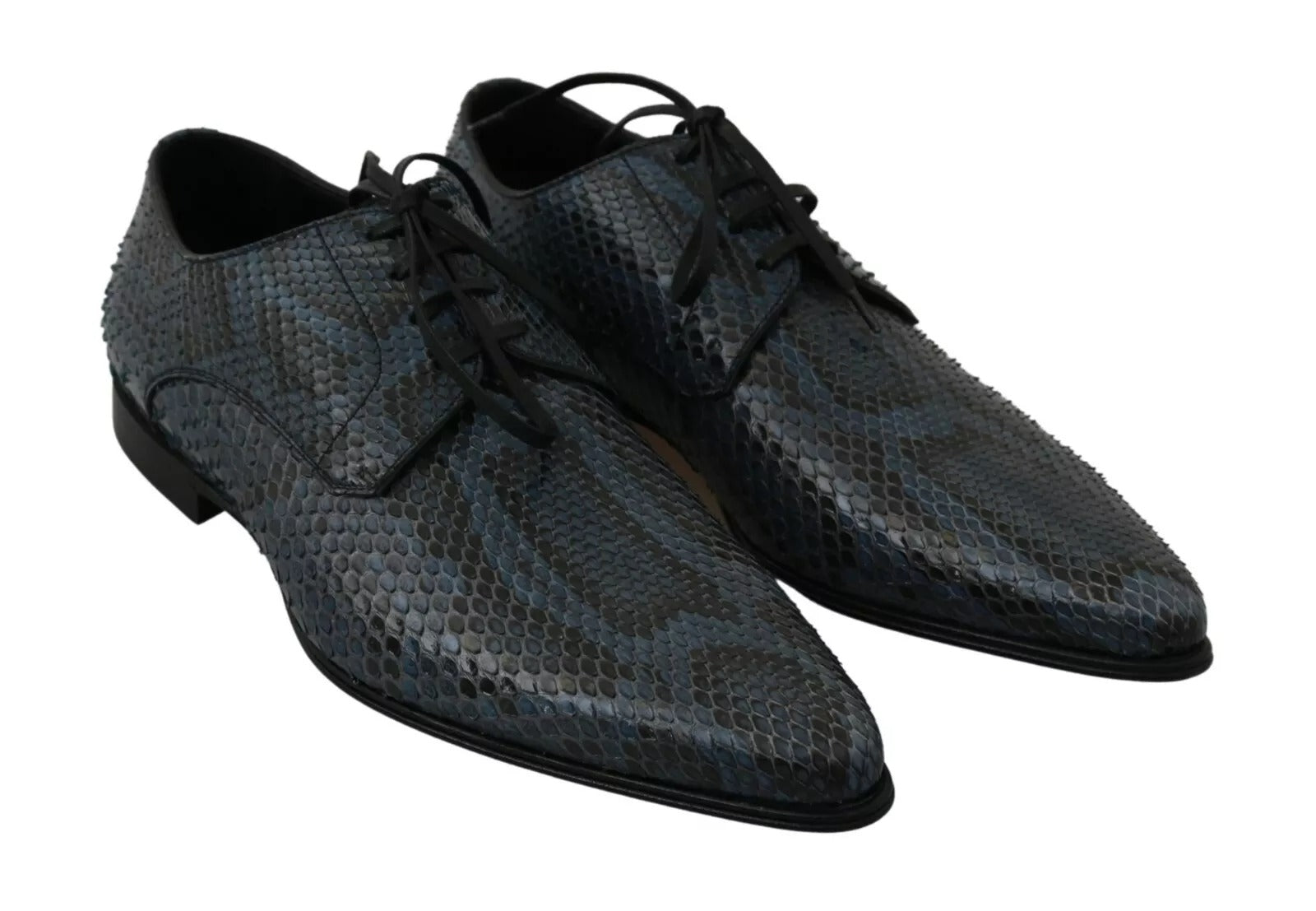 Dolce & Gabbana Blaue Pythonleder-Schlangenhaut-Schuhe-3