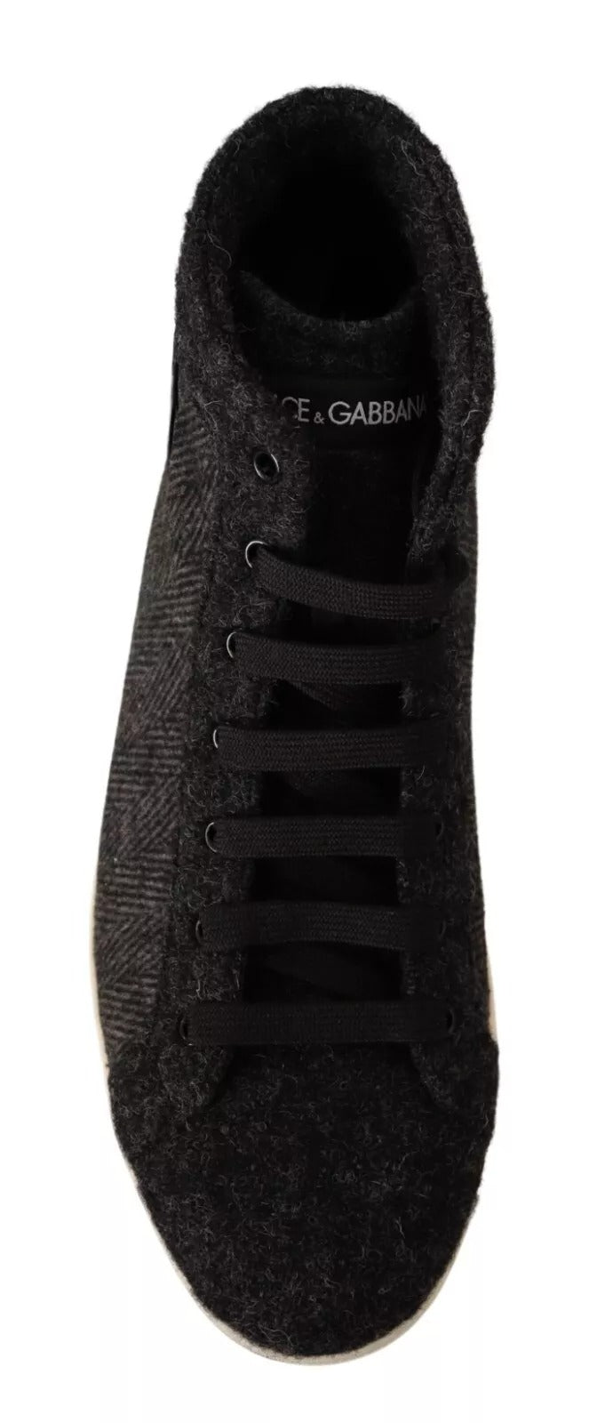 Dolce & Gabbana Grey Wool Cotton Casual High Top Sneakers-5