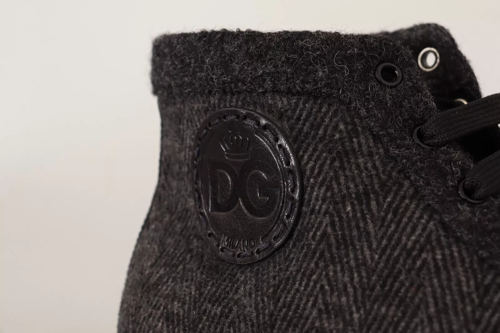 Dolce & Gabbana Grey Wool Cotton Casual High Top Sneakers-6