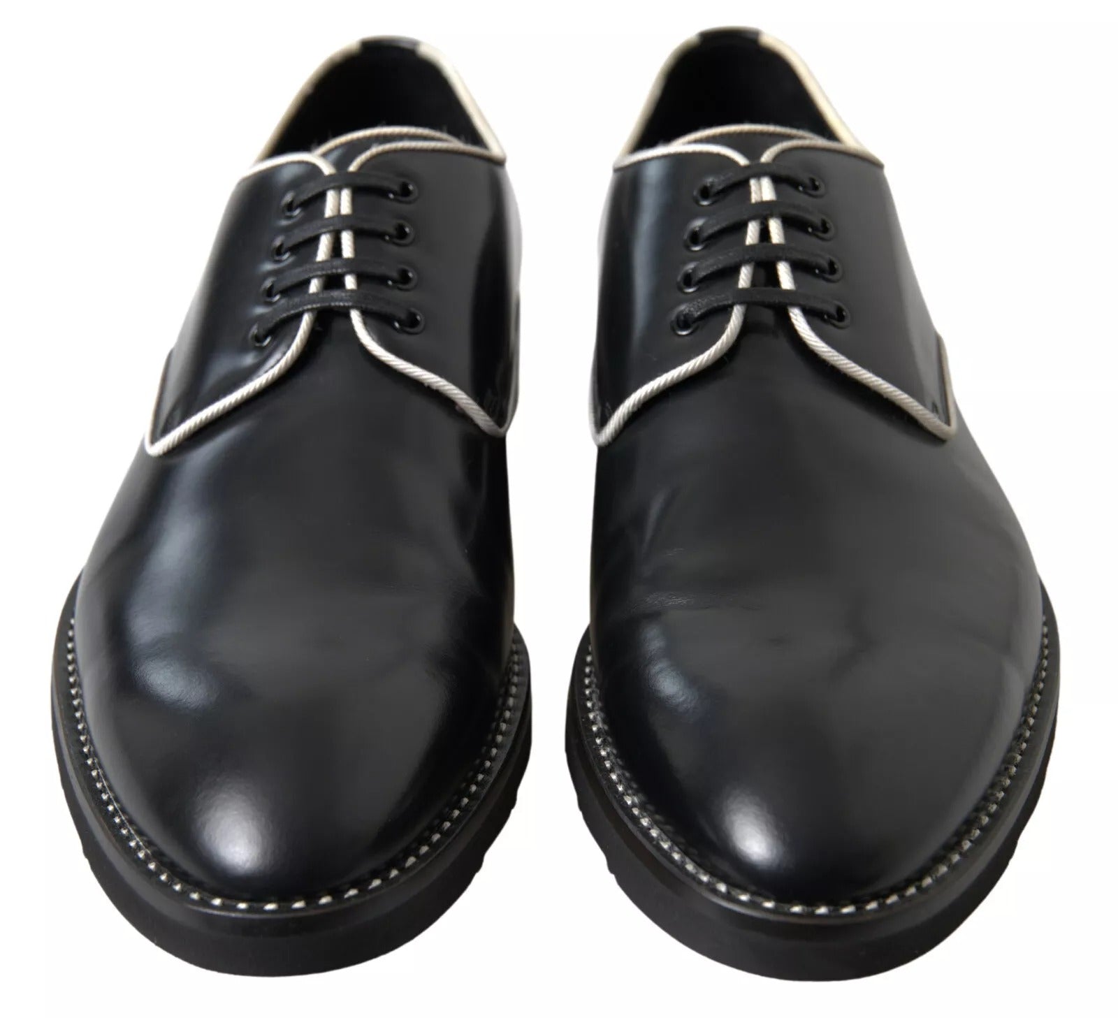 Dolce & Gabbana Schwarze weiße Lederschuhe für formelle Anlässe-3