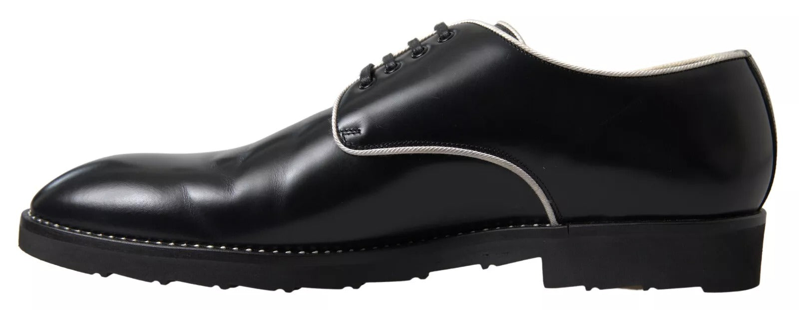 Dolce & Gabbana Schwarze weiße Lederschuhe für formelle Anlässe-6